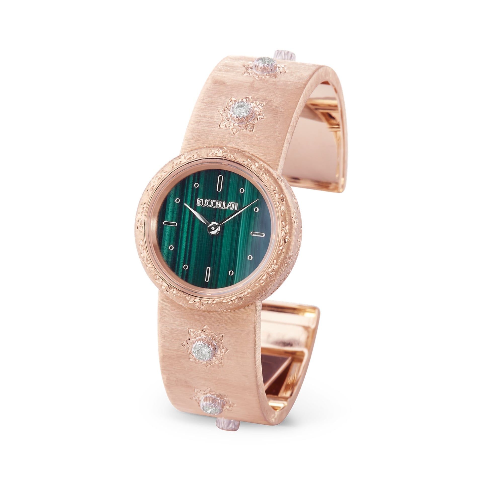 BUCCELLATI Macri Classica in Oro Rosa con Diamanti 24 MM WAULDG016397