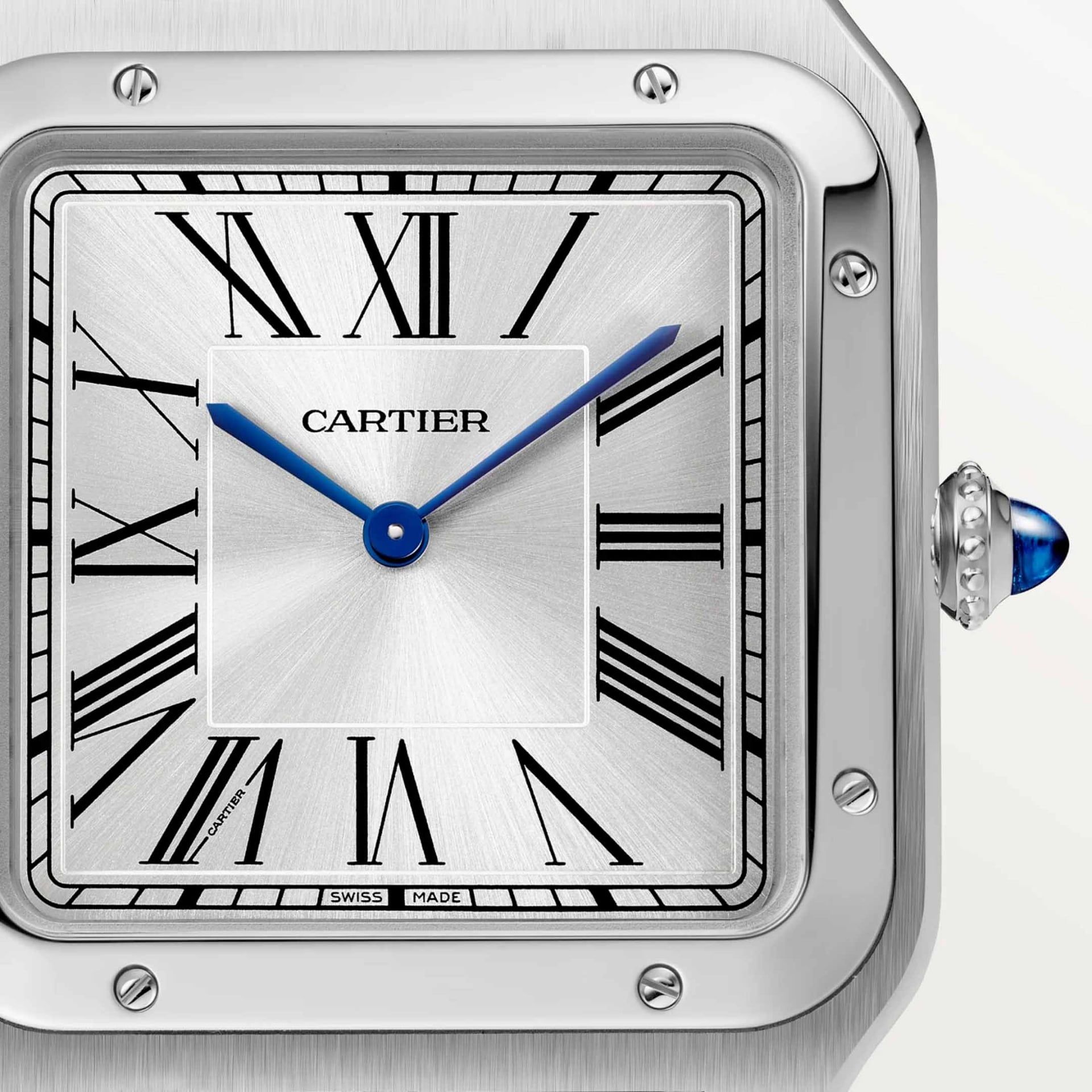 CARTIER Santos-Dumont Modello XL, Acciaio, Pelle 46.6 x 33.9 MM WSSA0032