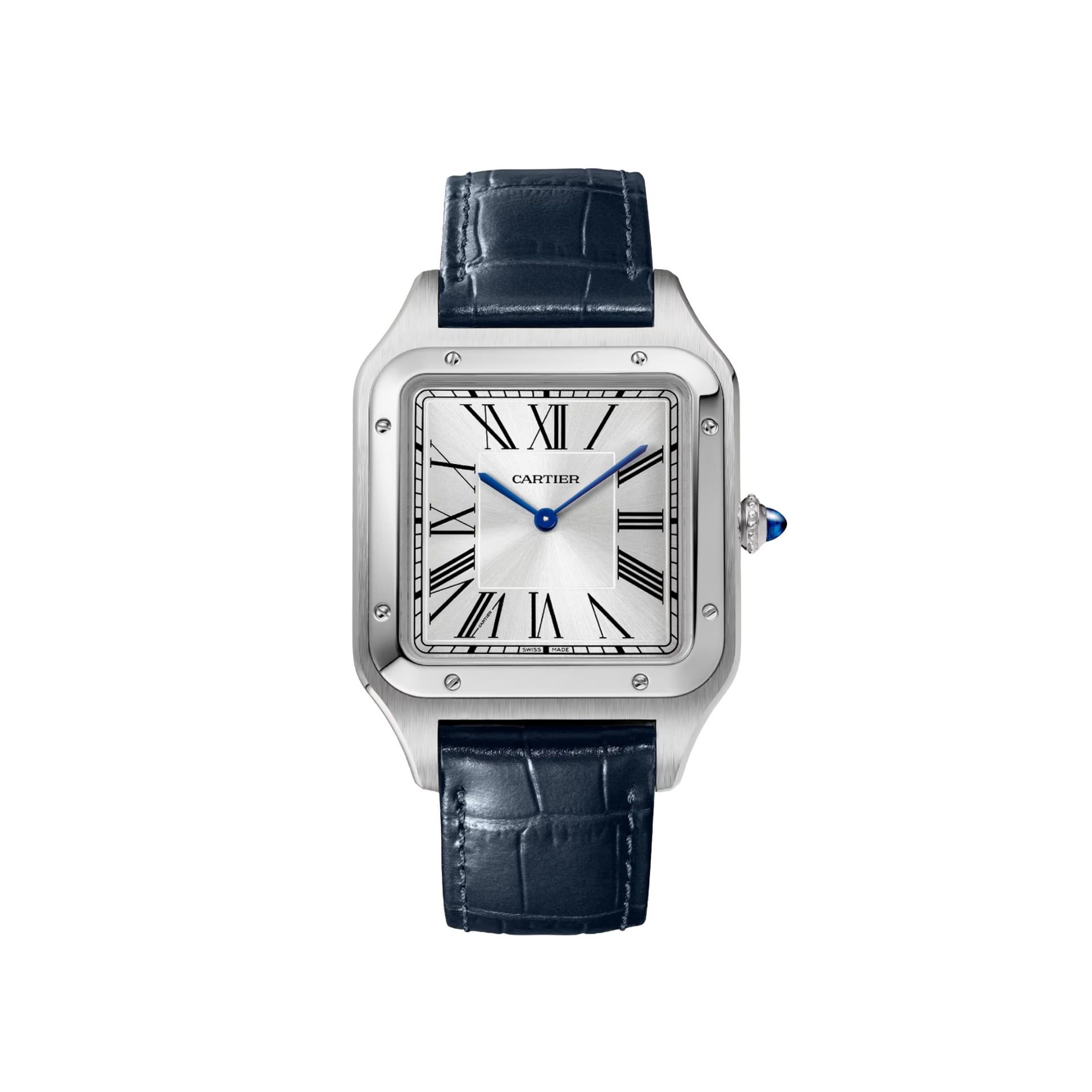CARTIER Santos-Dumont Modello XL, Acciaio, Pelle 46.6 x 33.9 MM WSSA0032