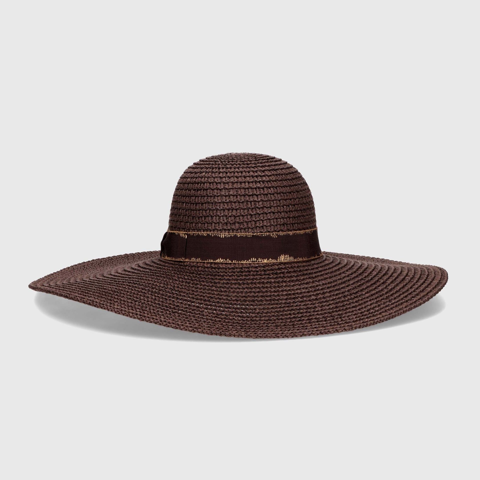 Borsalino Cappello Marlene Papier Tesa Larga Marrone  230049-12C9