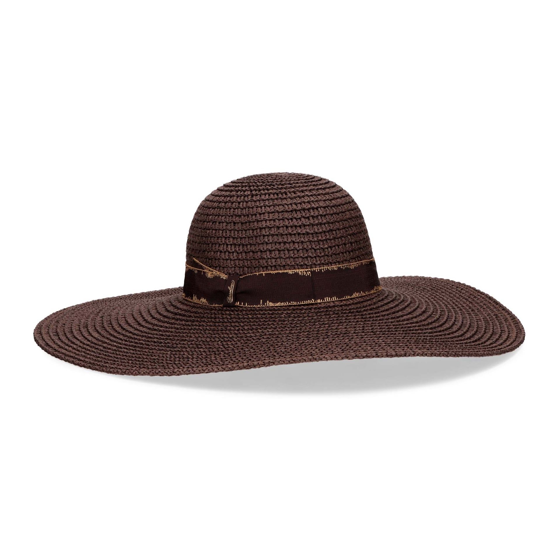Borsalino Cappello Marlene Papier Tesa Larga Marrone  230049-12C9