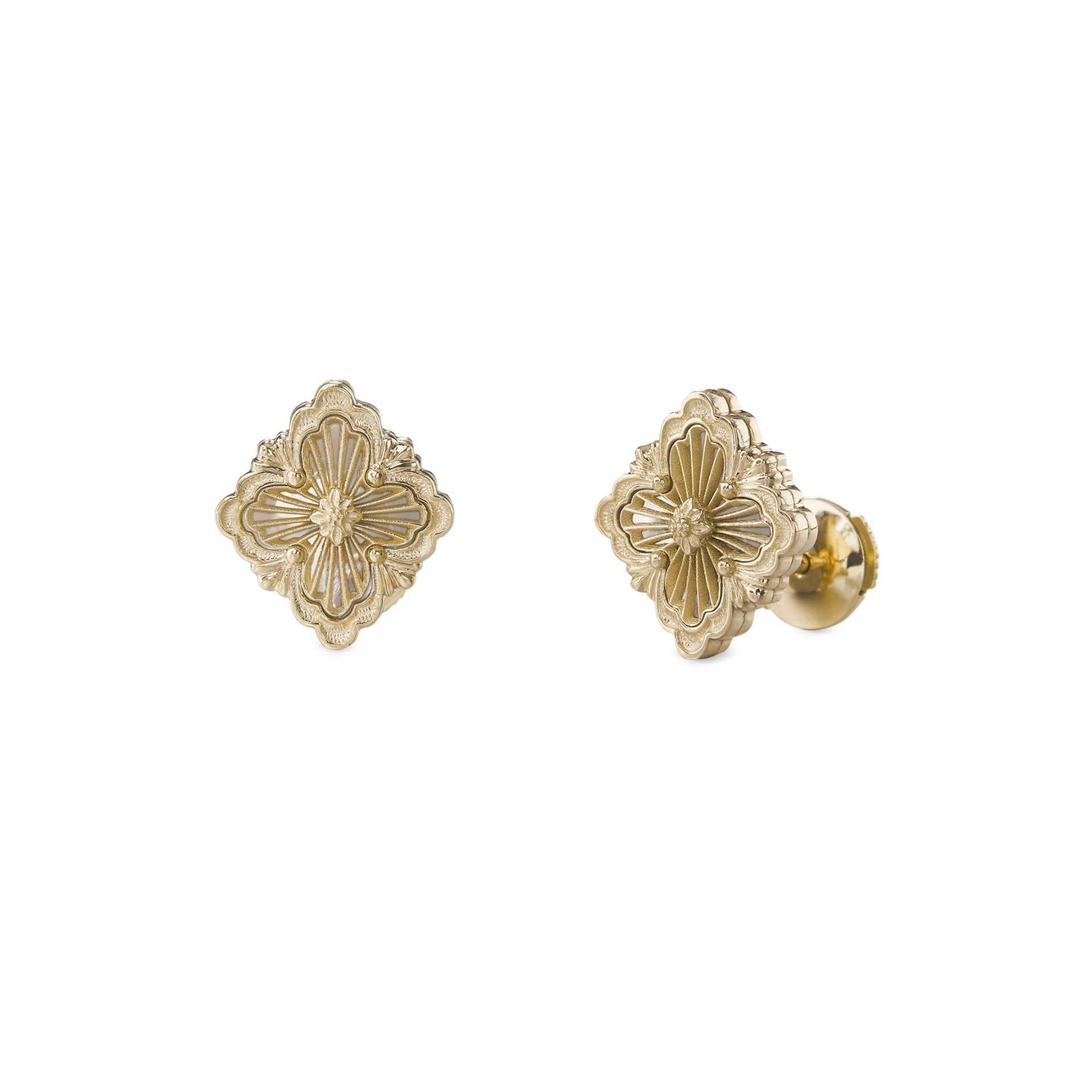 Buccellati Orecchini Opera Tulle Stone in Oro Giallo con Madreperla  JAUEAR017810