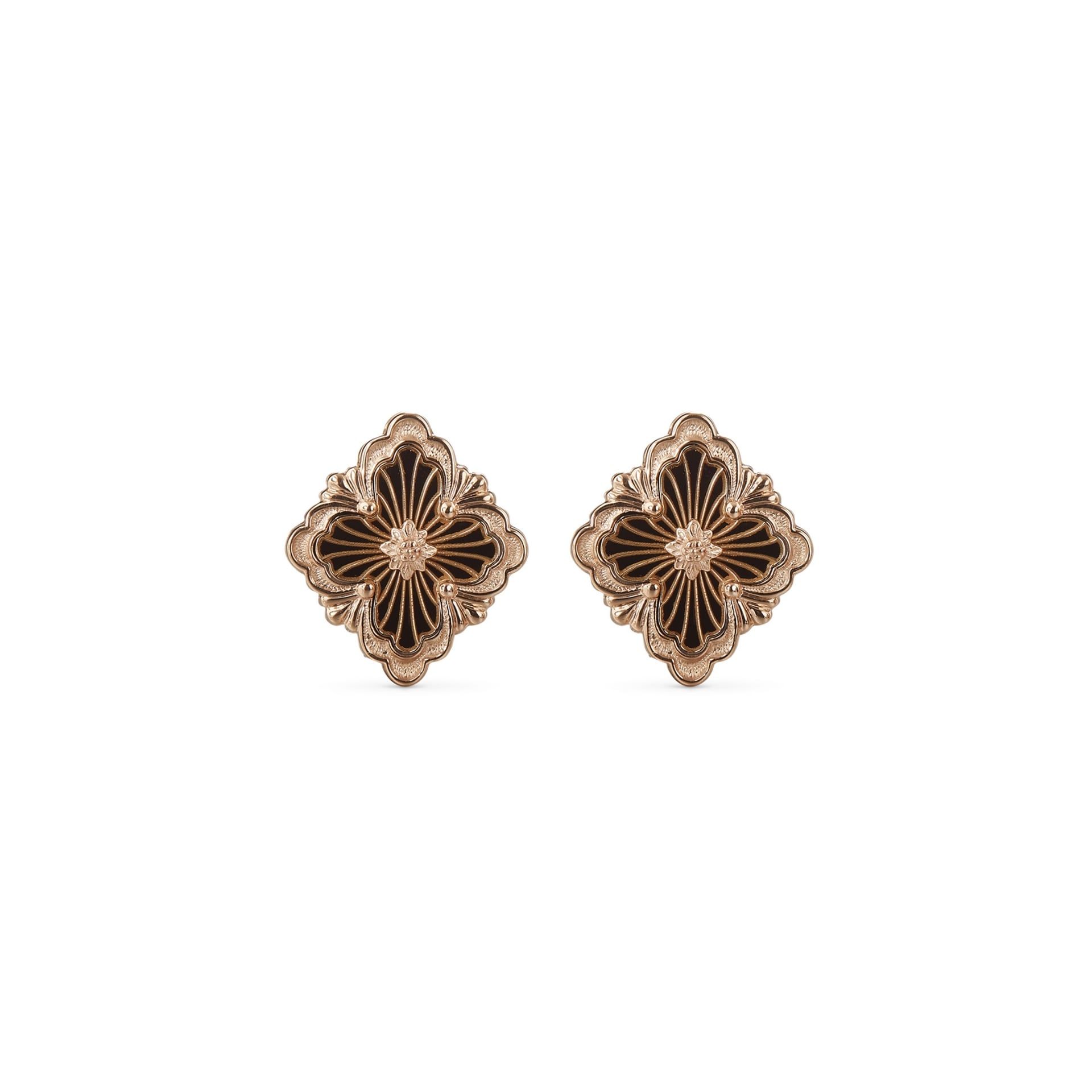 Buccellati Orecchini Opera Tulle Stone in Oro Rosa con Onice  JAUEAR017808