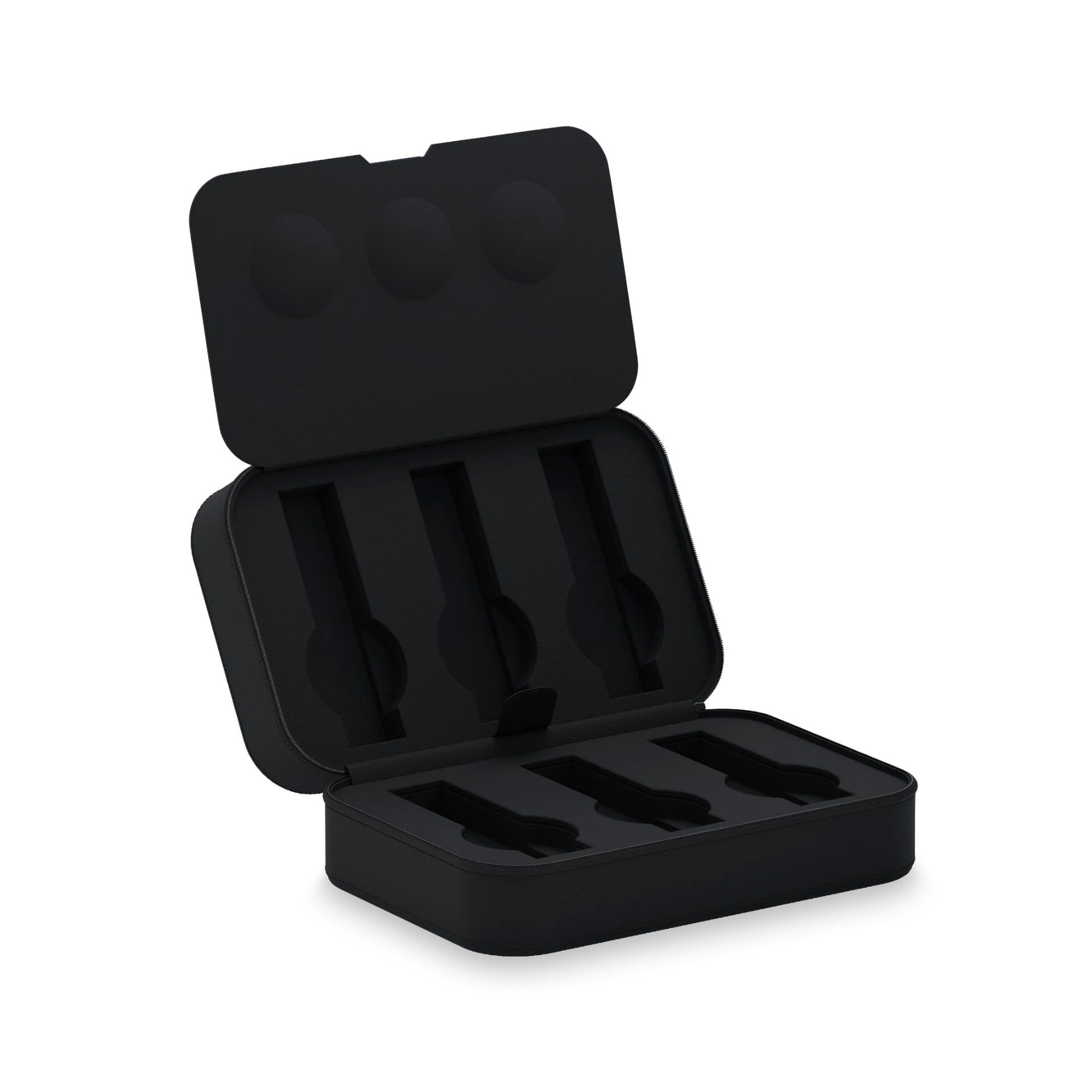 Scatola Del Tempo Portaorologi Da Viaggio 6 Posti Pelle Grana Dollaro Nero  VIAGGIO6
