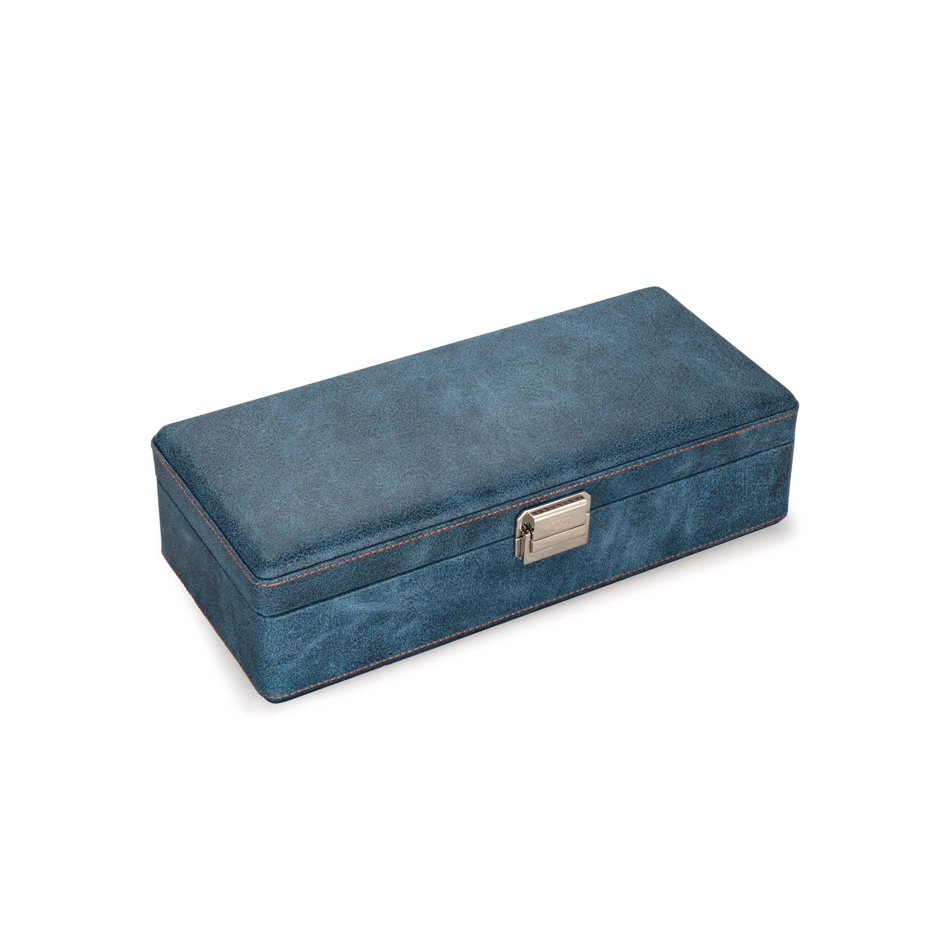 Scatola Del Tempo Valigetta 4 Posti Pelle Vintage Blu Int. Grigio Edizione Astrua  VALIGETTA4