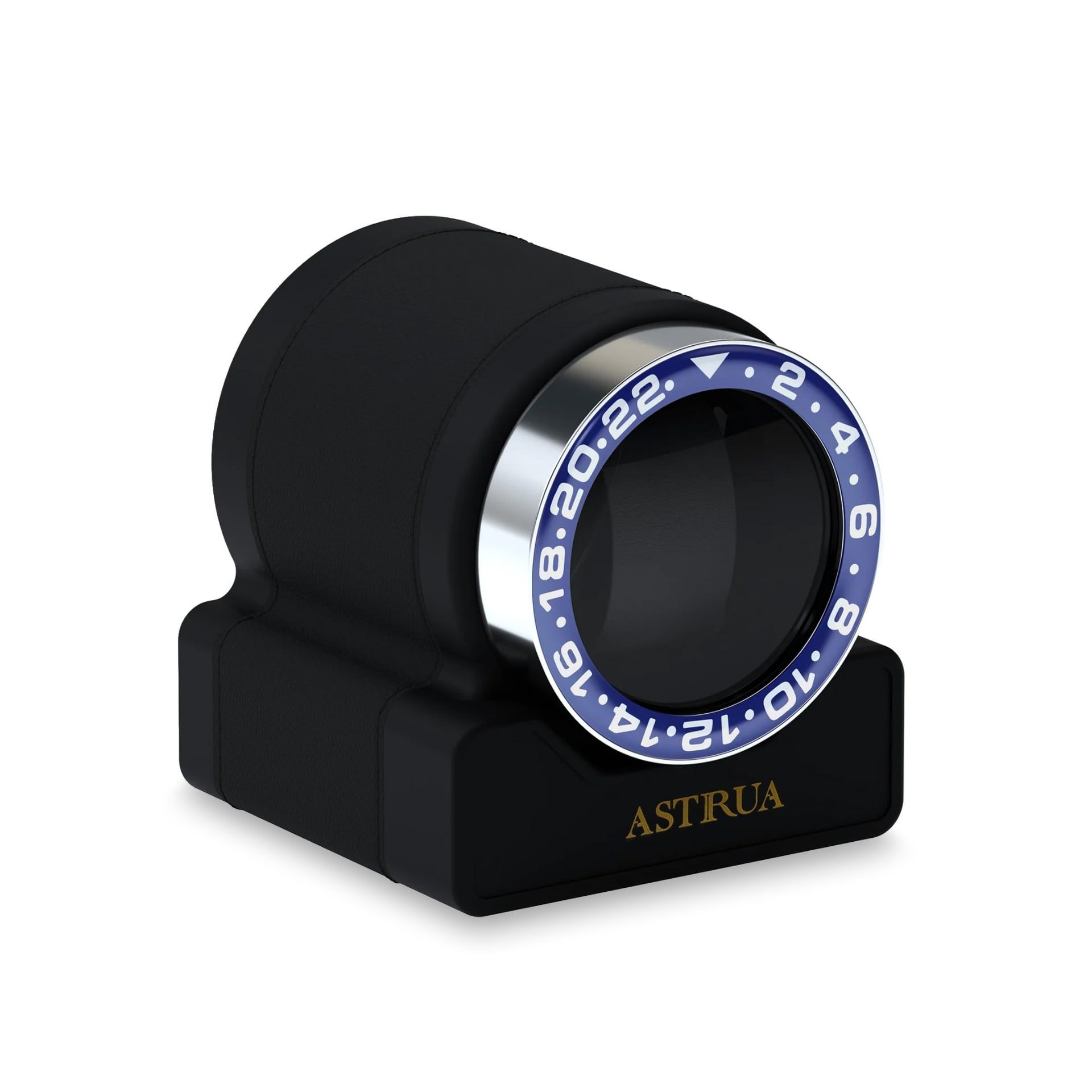 Scatola Del Tempo Rotor One Sport Pelle Grana Dollaro Nero Ghiera Blu  ROTOR-ONE
