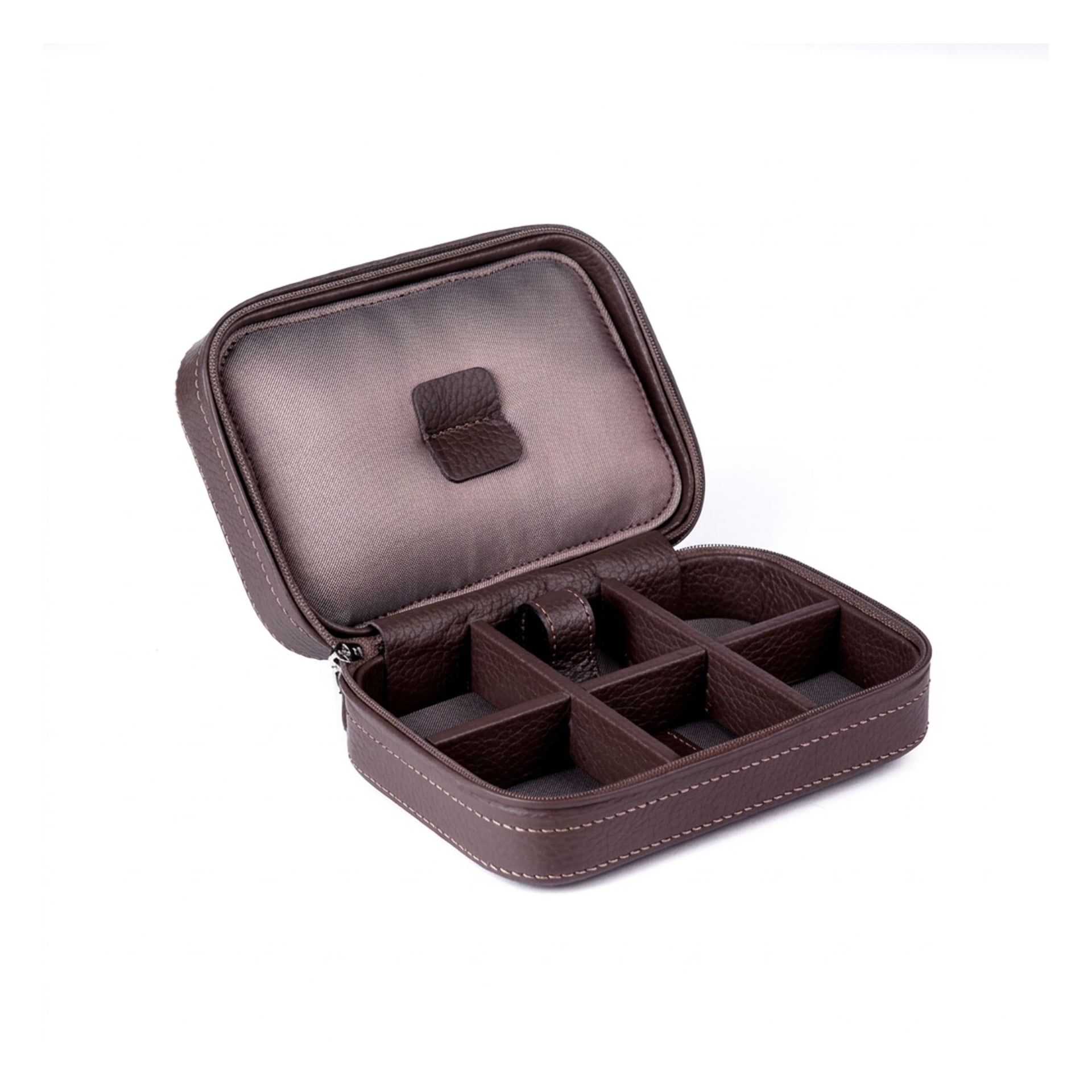 Scatola Del Tempo Portagioie Pelle Grana Dollaro Nocciola  TROUSSE