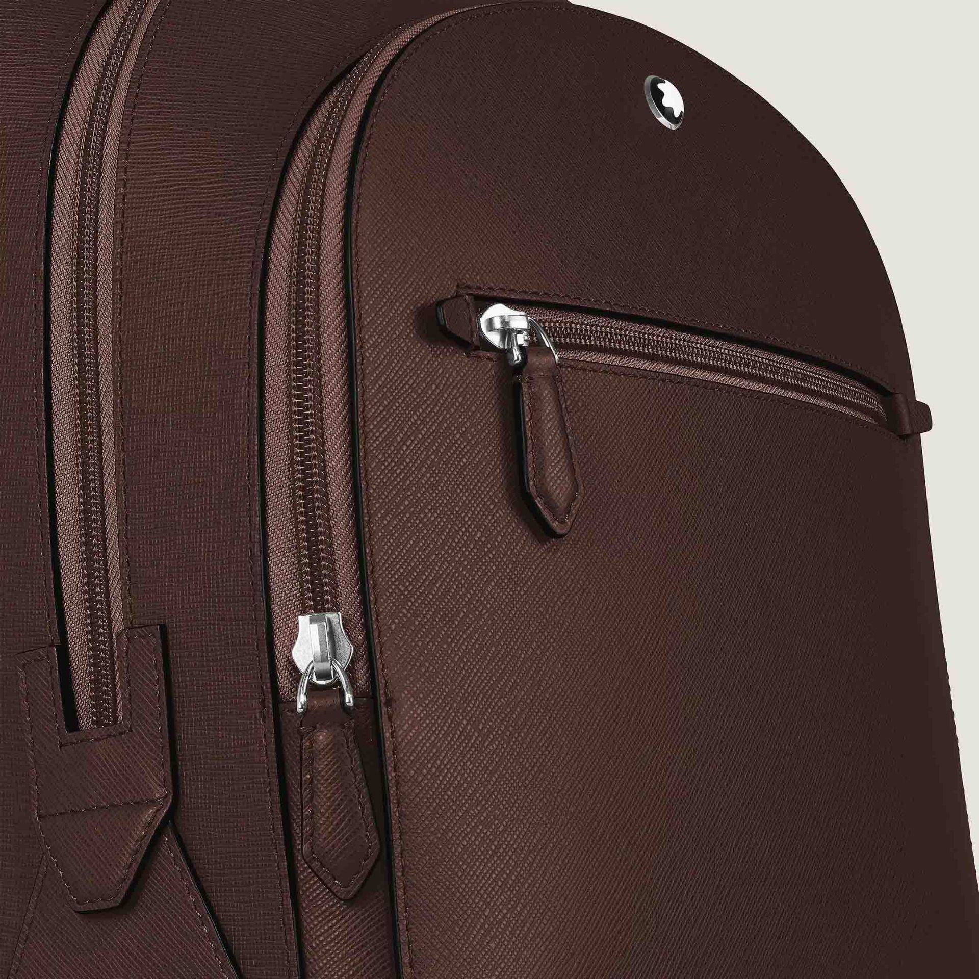 Montblanc Zaino Modello Medio con 3 Compartimenti in Pelle Sartorial Ebano  222929