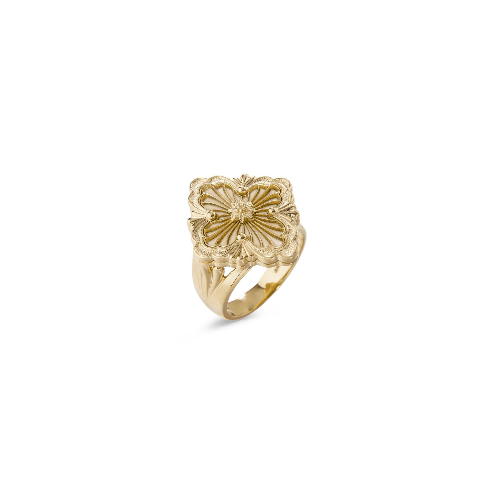 Buccellati Anello Opera Tulle Stone in Oro Giallo e Madreperla  JAURIN017827