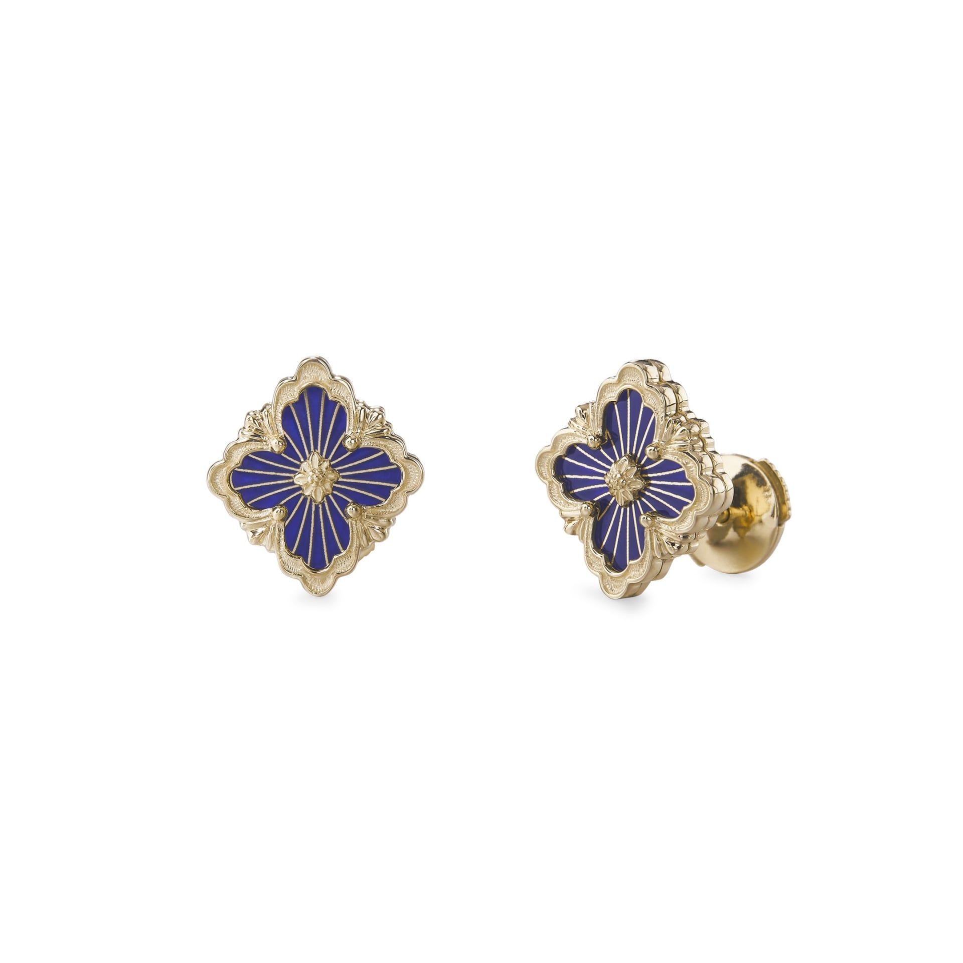 Buccellati Orecchini Opera Tulle Enamel in Oro Giallo e Smalto Blu  JAUEAR017975