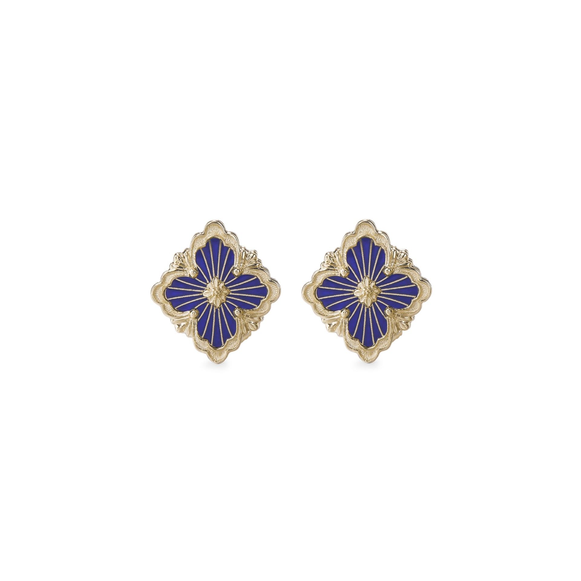 Buccellati Orecchini Opera Tulle Enamel in Oro Giallo e Smalto Blu  JAUEAR017975