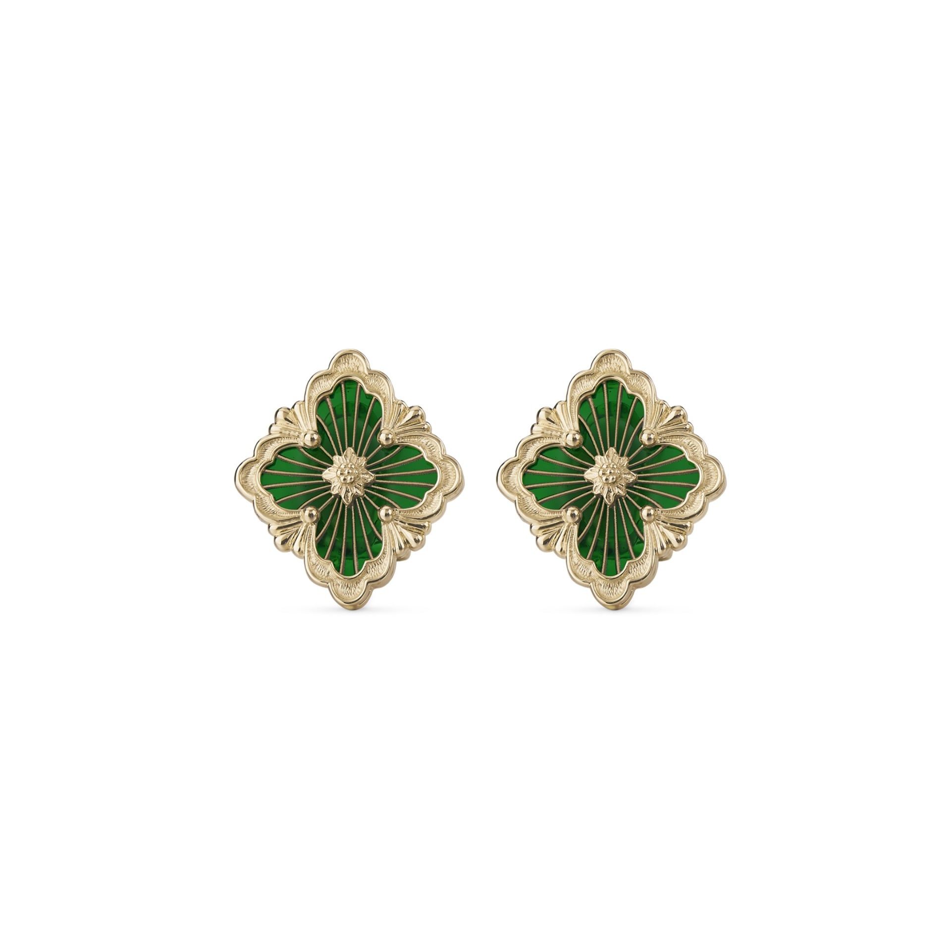 Buccellati Orecchini Opera Tulle Enamel in Oro Giallo e Smalto Verde  JAUEAR017814