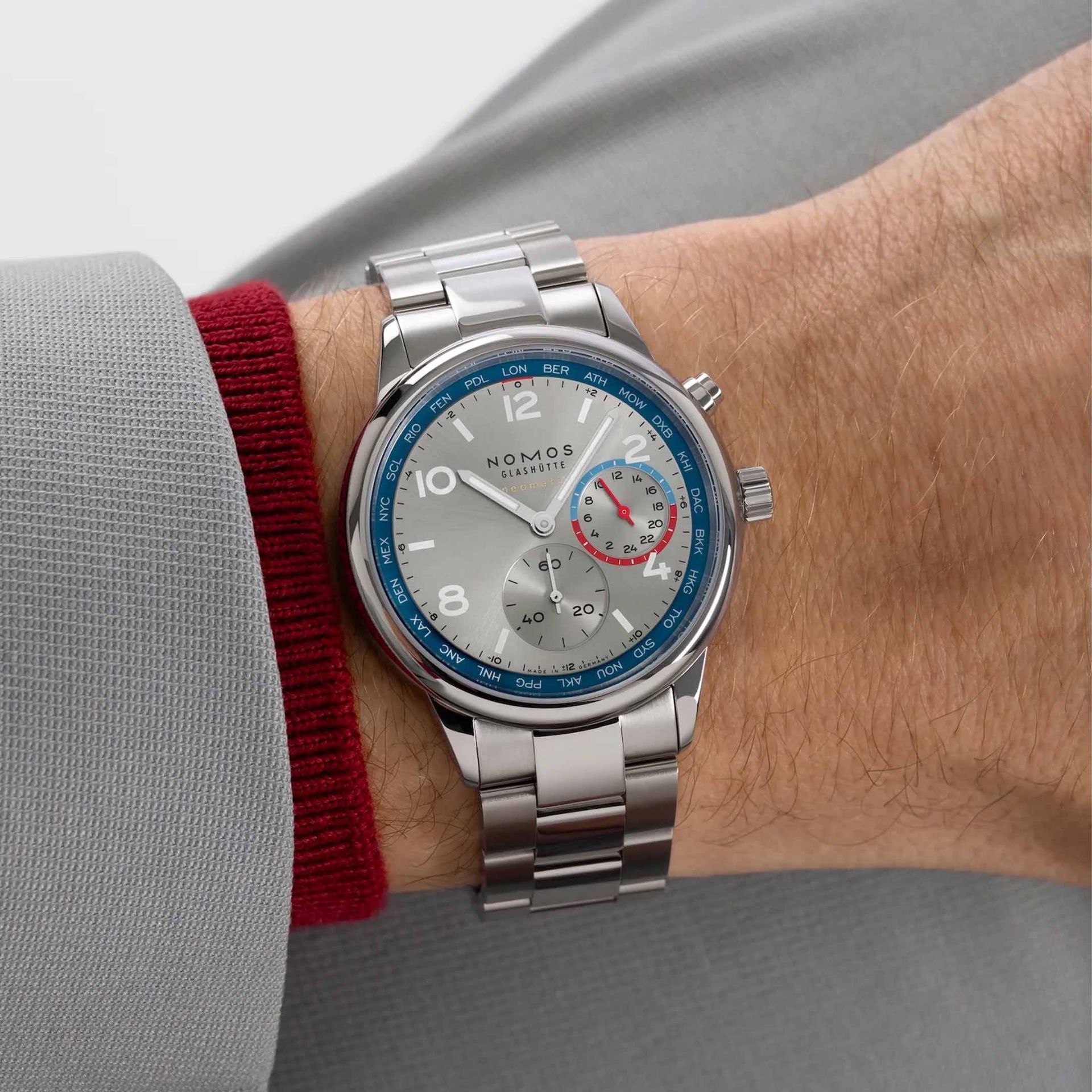 NOMOS Glashütte Club Sport Neomatik Ore Nel Mondo Argento 40 MM 791