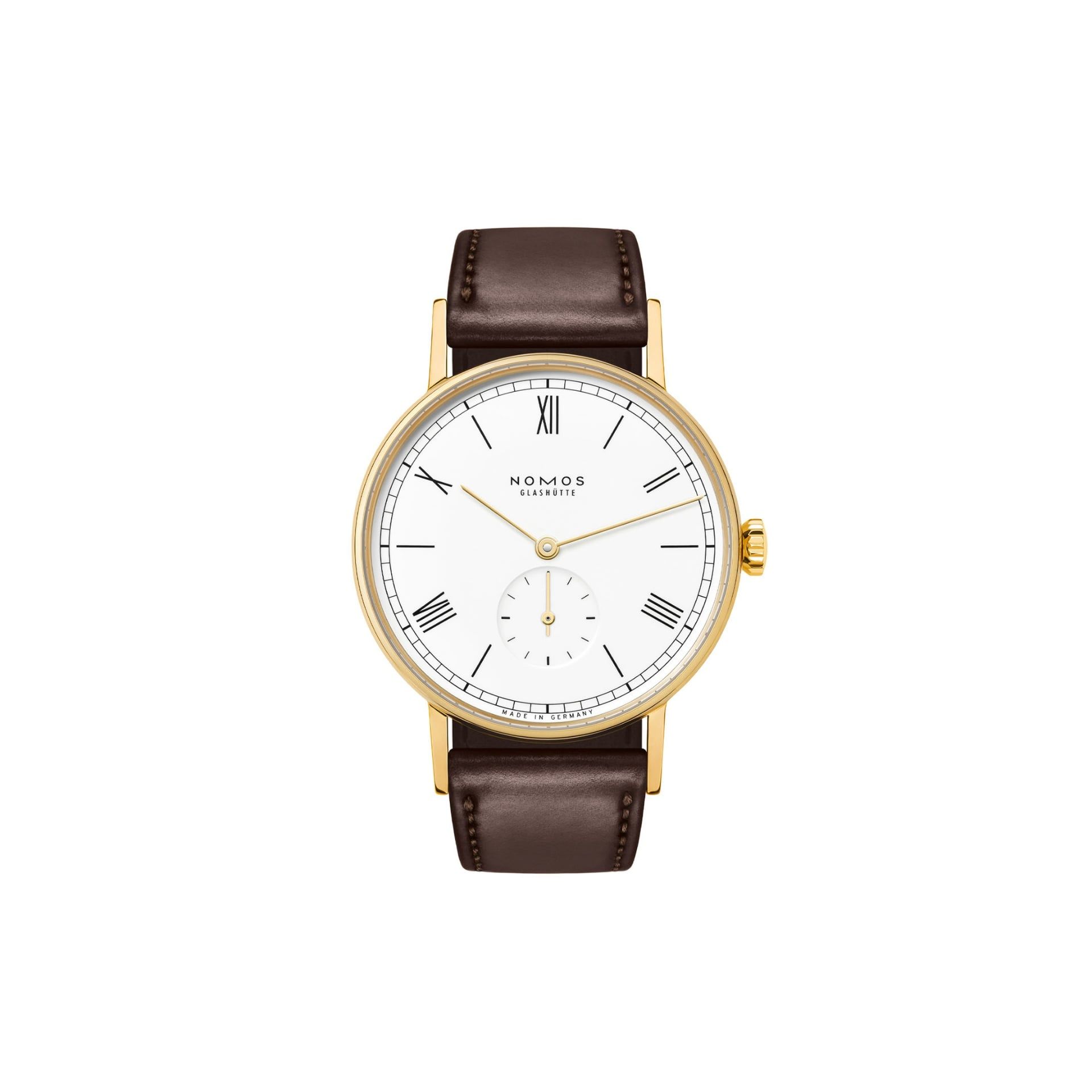 NOMOS Glashütte Ludwig Oro Bianco Smaltato Doré 35 MM 216