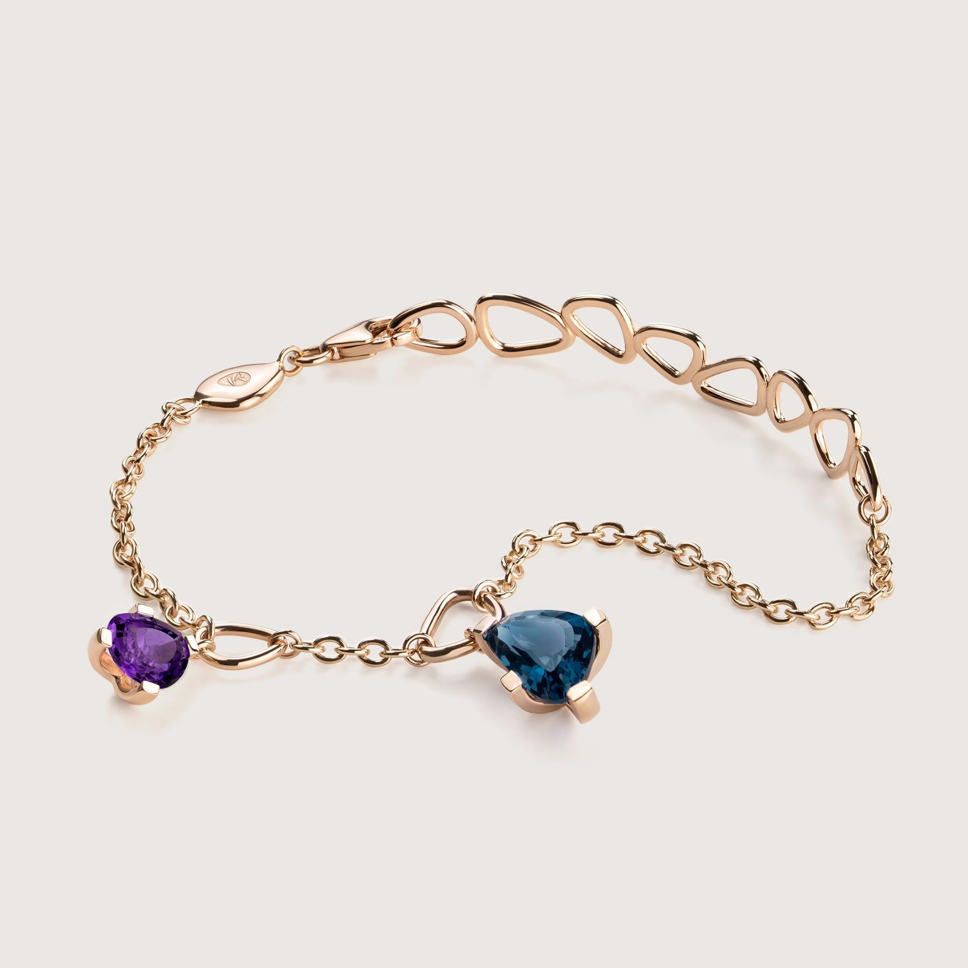 ASTRUA Bracciale Aquiloni, Oro Rosa, Ametista, Topazio  AQ85-ER2SP-2