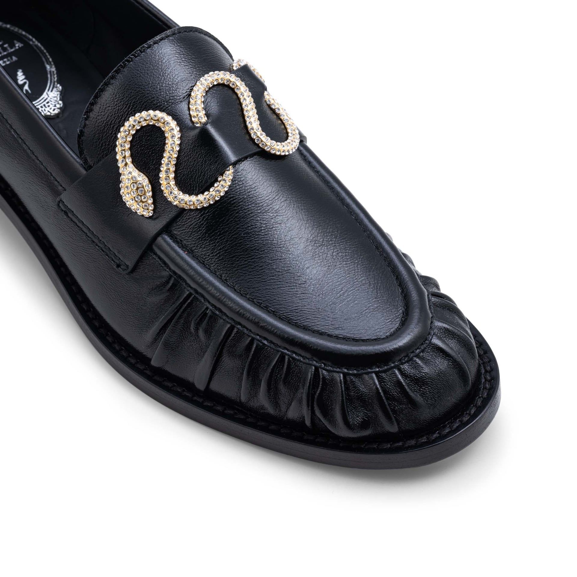 Rene Caovilla Morgana - Mocassino Nero e Oro  C13022-020-NA01X598
