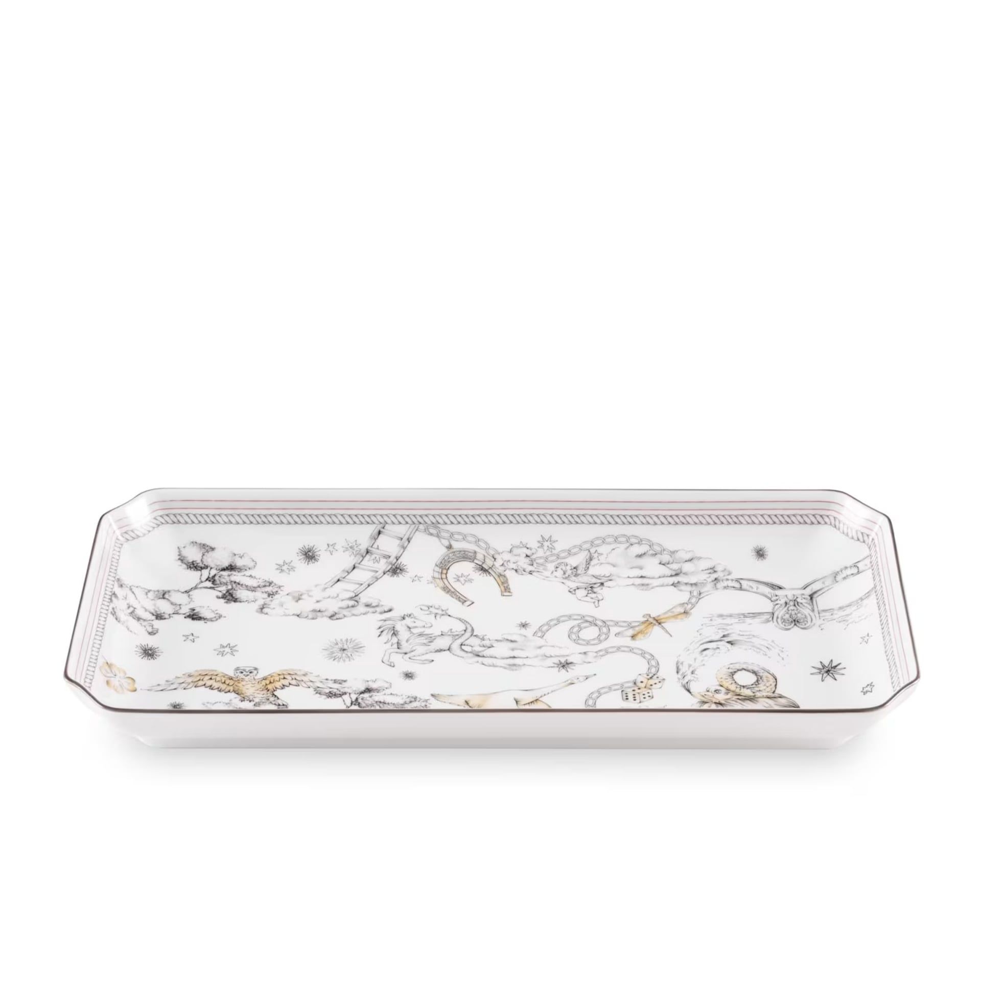 GINORI 1735 Vassoio Rettangolare Grande Fortunae Multidecoro H 15.7 CM - 32 CM 017RG00 FVS140LX32X1G00136900