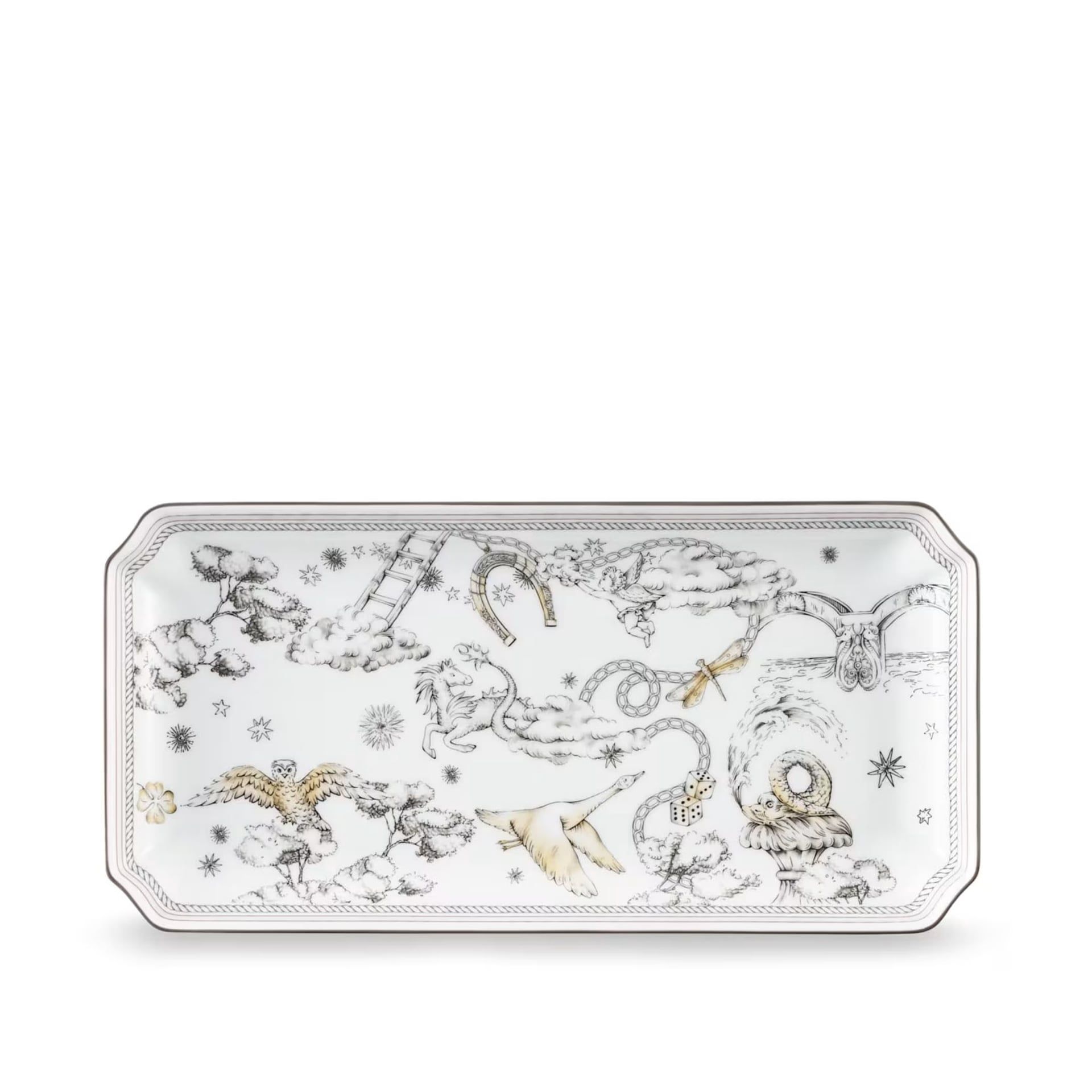 GINORI 1735 Vassoio Rettangolare Grande Fortunae Multidecoro H 15.7 CM - 32 CM 017RG00 FVS140LX32X1G00136900