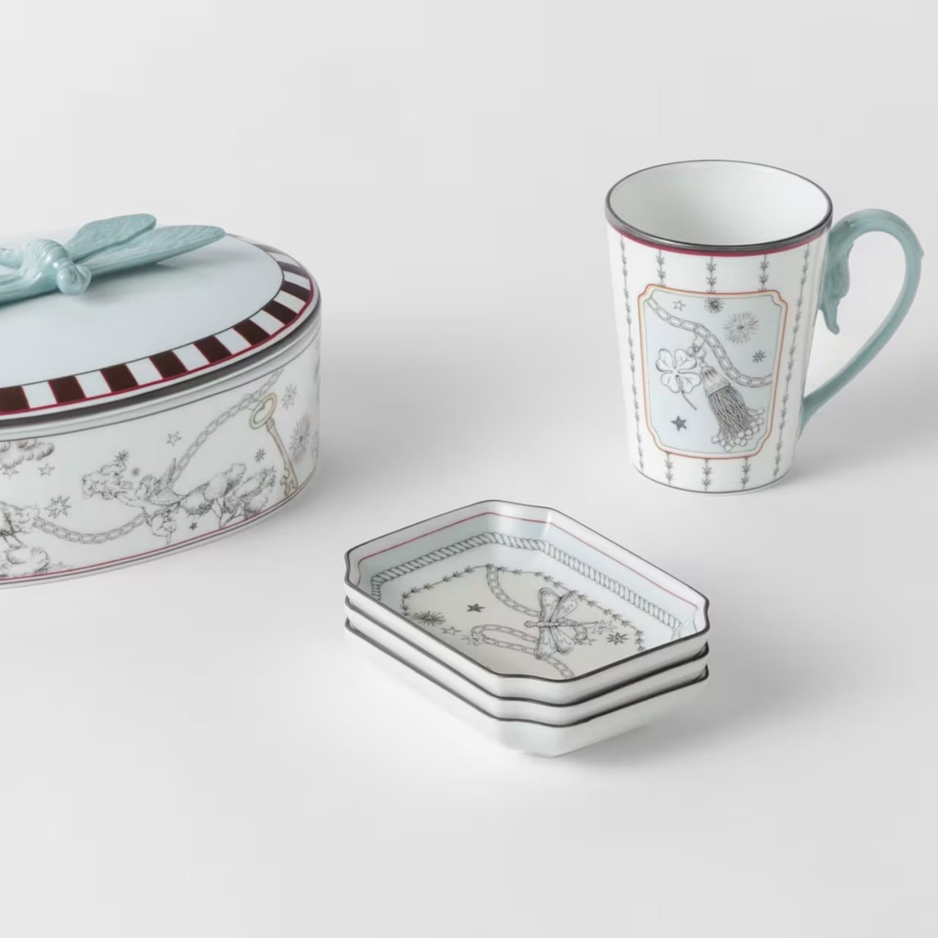GINORI 1735 3 Svuotatasche Rettangolari Fortunae Multidecoro H 9.5 CM - 12.6 CM 017RG00 FX3140LX125XG00136900