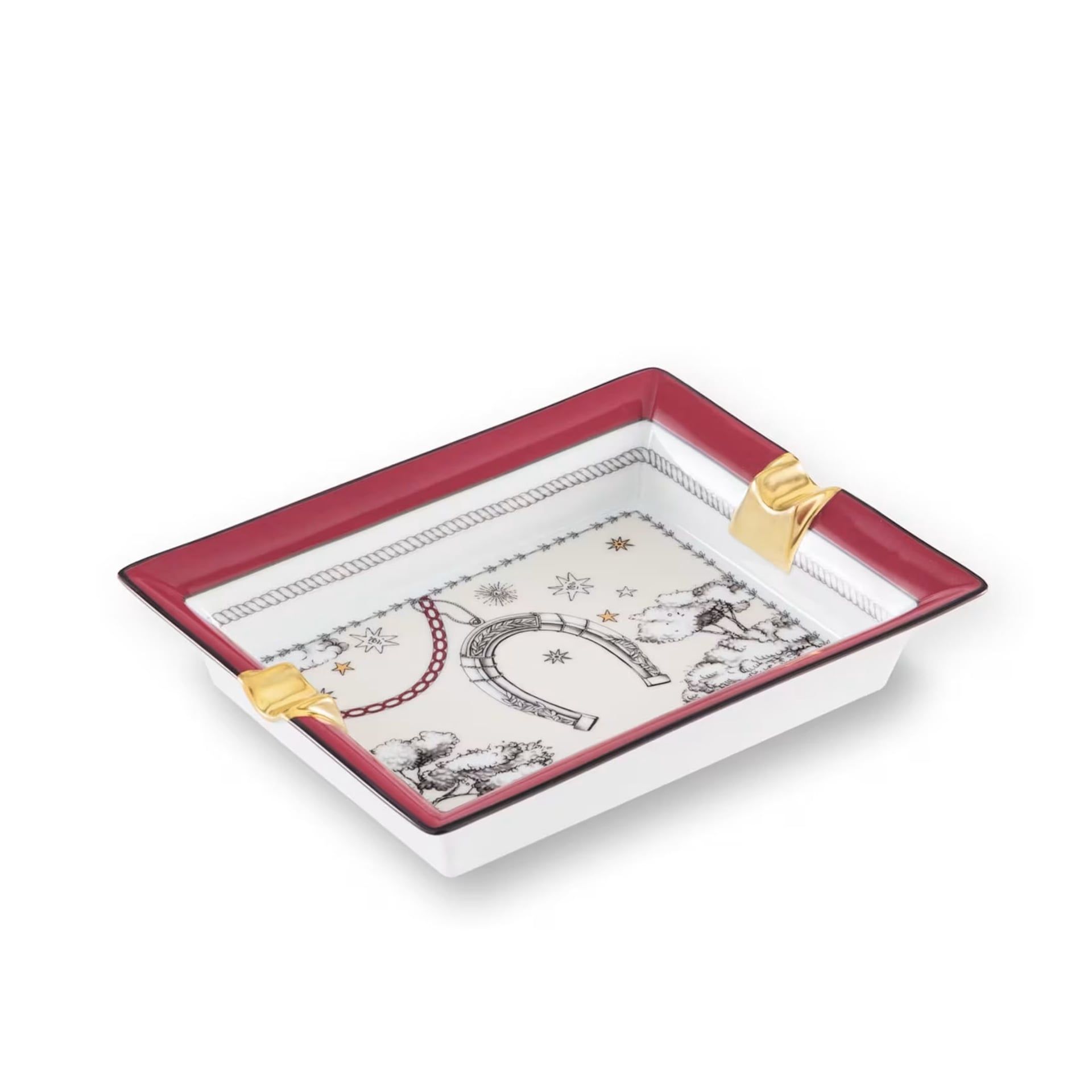 GINORI 1735 Posacenere Rettangolare Fortunae Multidecoro H 15.3 CM - 19 CM 017RG00 FG6011LX0190G00136900