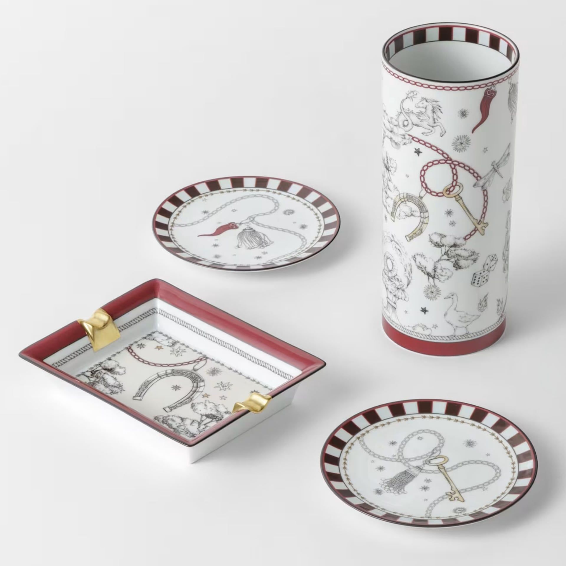 GINORI 1735 Posacenere Rettangolare Fortunae Multidecoro H 15.3 CM - 19 CM 017RG00 FG6011LX0190G00136900