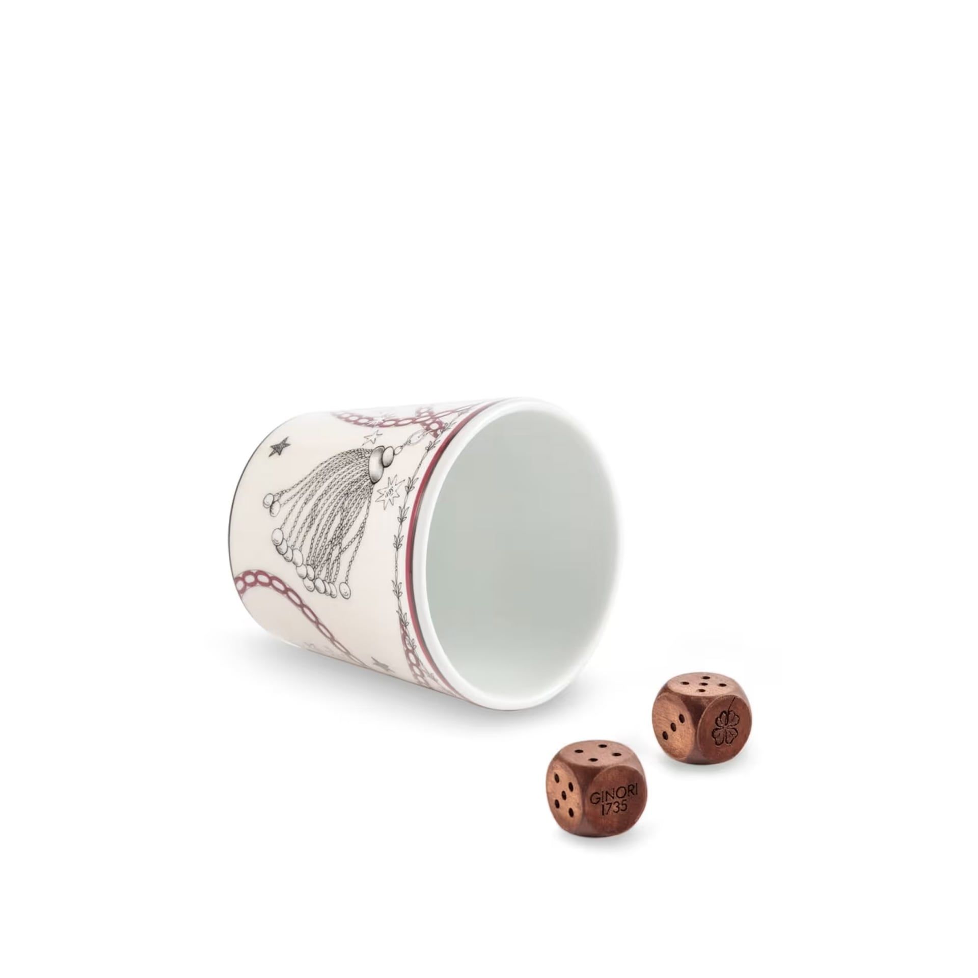 GINORI 1735 Bicchiere Tira Dadi Fortunae Multidecoro H 7 CM - Ø 7 CM 017RG00 FCO035LX0180G00136900