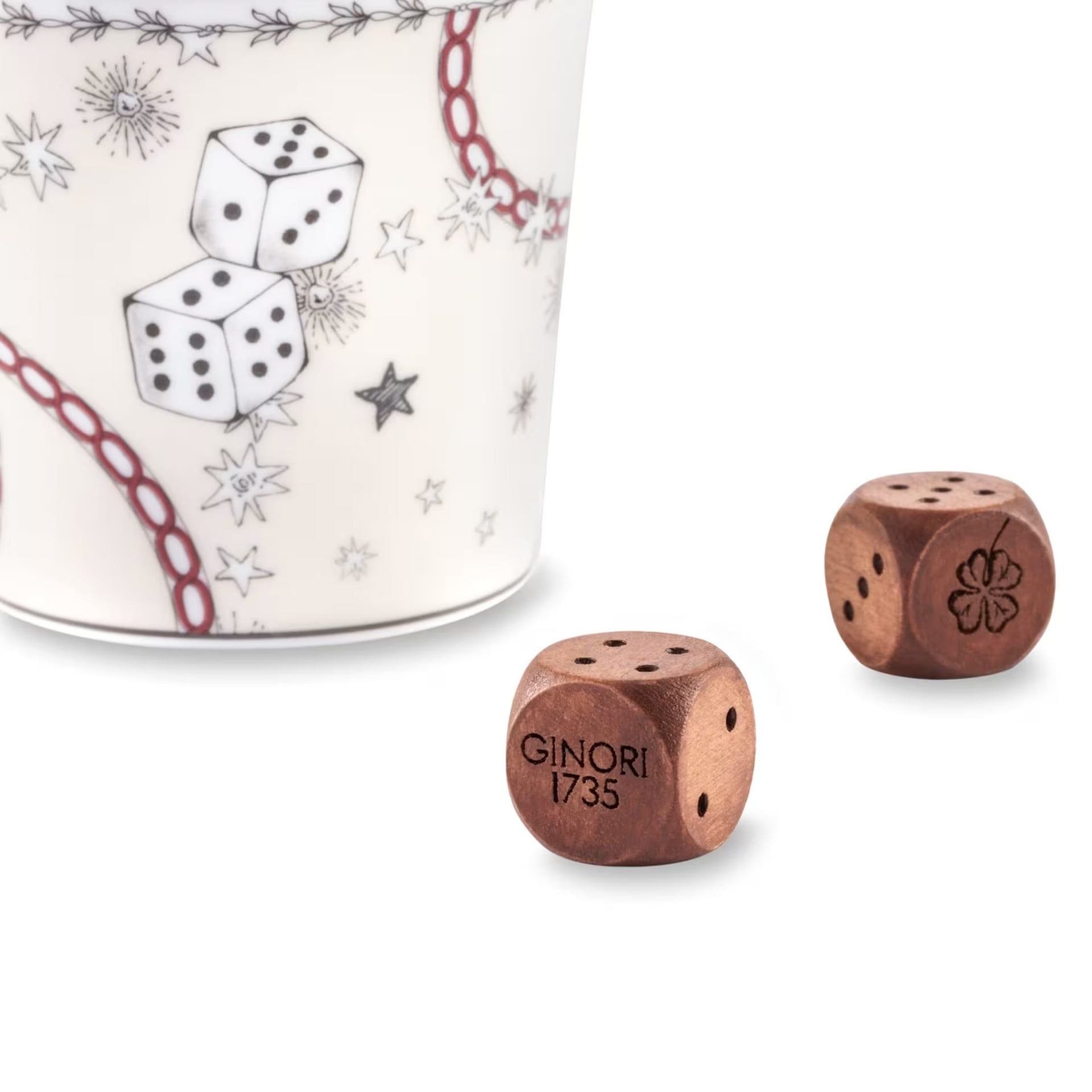 GINORI 1735 Bicchiere Tira Dadi Fortunae Multidecoro H 7 CM - Ø 7 CM 017RG00 FCO035LX0180G00136900