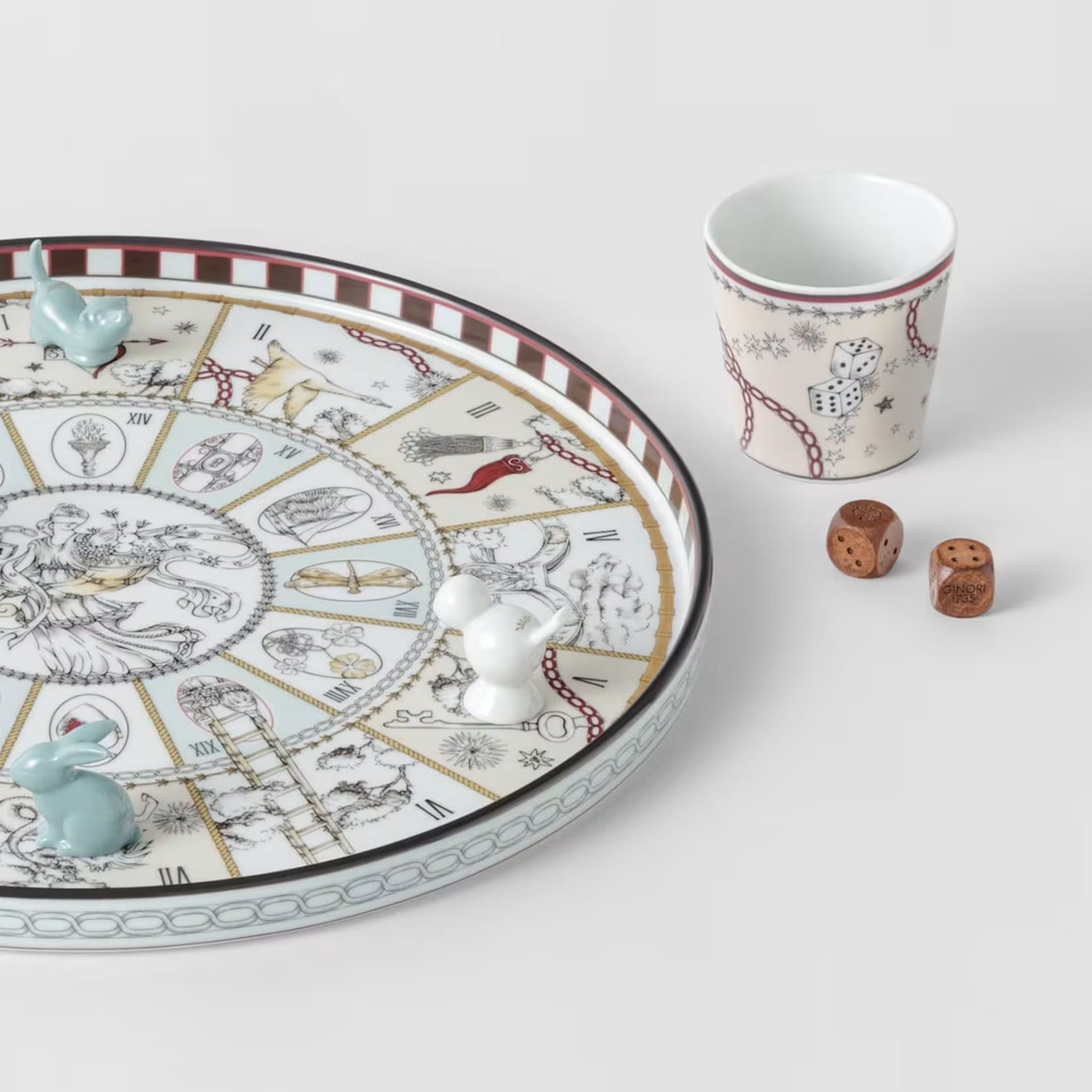 GINORI 1735 Bicchiere Tira Dadi Fortunae Multidecoro H 7 CM - Ø 7 CM 017RG00 FCO035LX0180G00136900