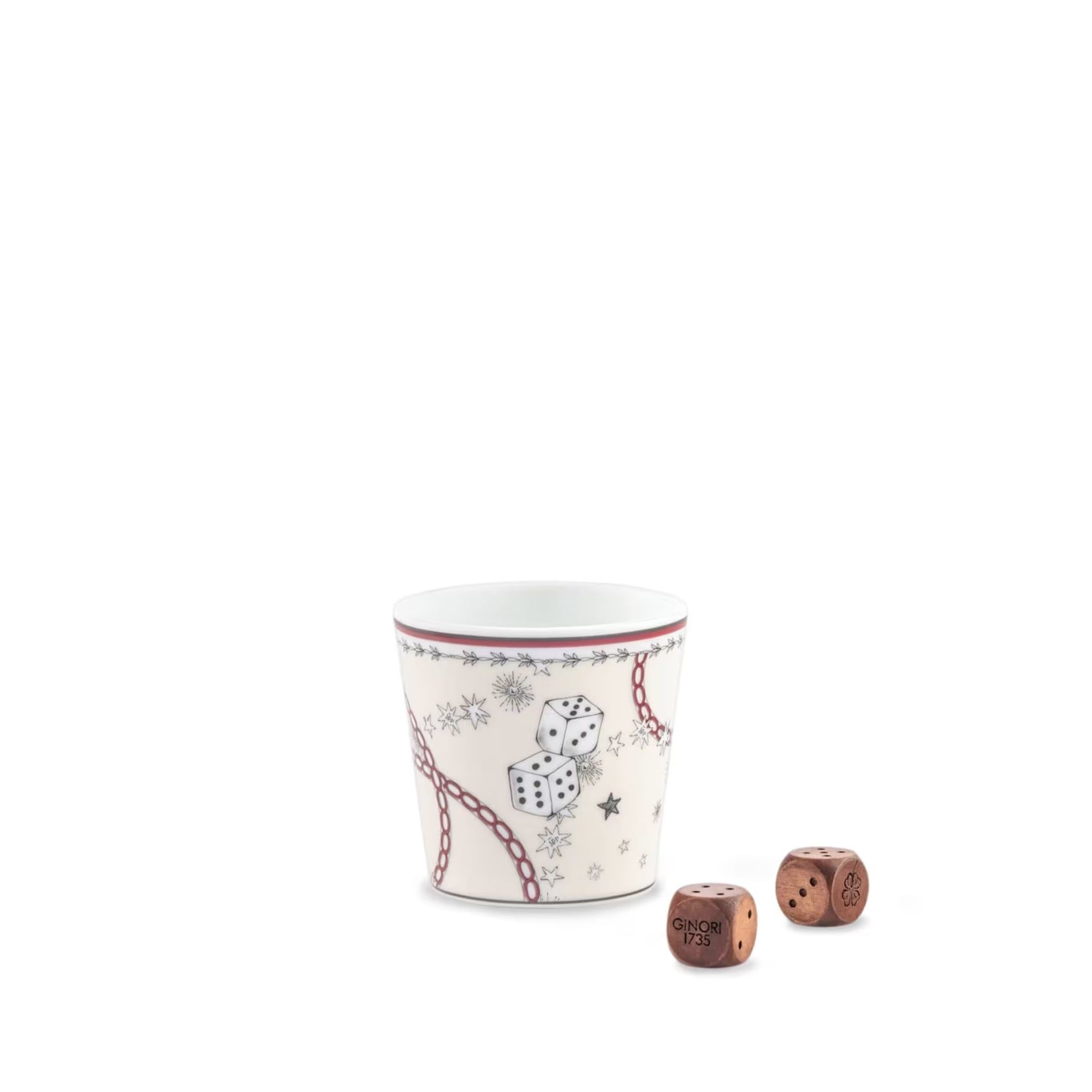GINORI 1735 Bicchiere Tira Dadi Fortunae Multidecoro H 7 CM - Ø 7 CM 017RG00 FCO035LX0180G00136900