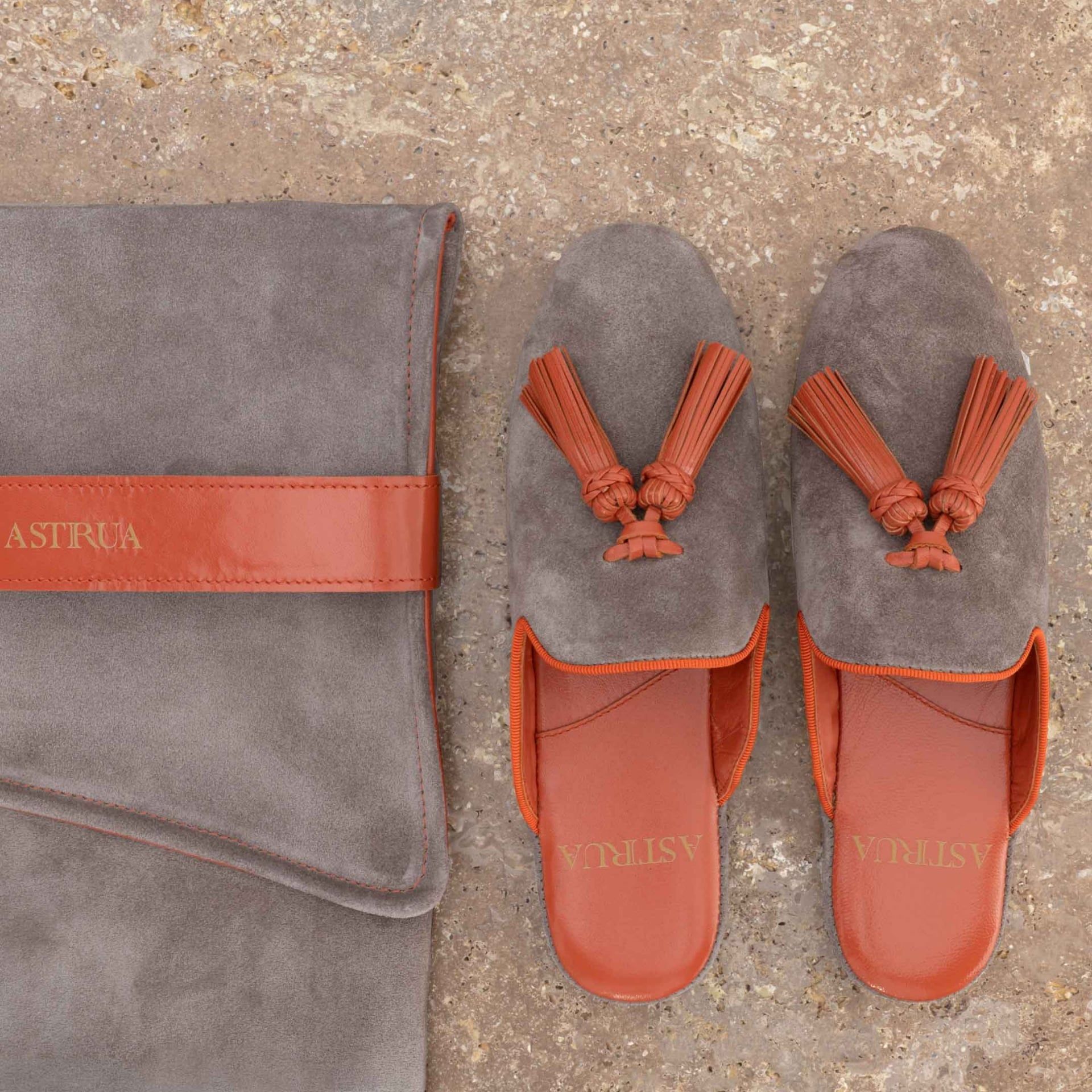 ASTRUA Creations Pantofola Slipper Aperta Babù Camoscio Charme  33001