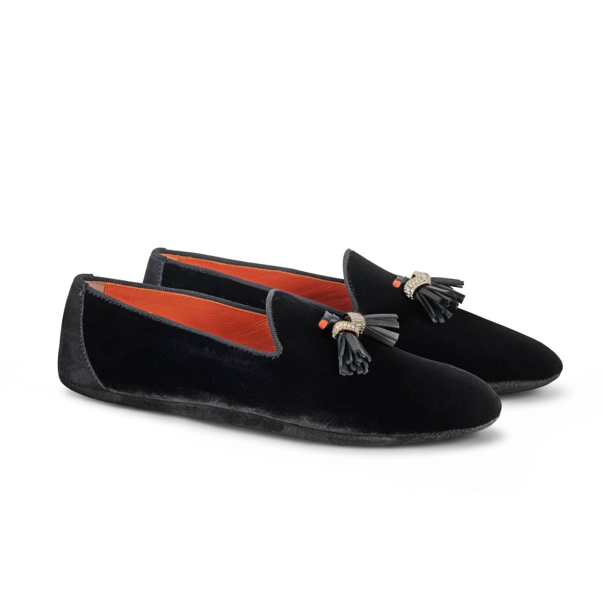 ASTRUA Creations Pantofola Slipper Friulana Velluto Nero  33002