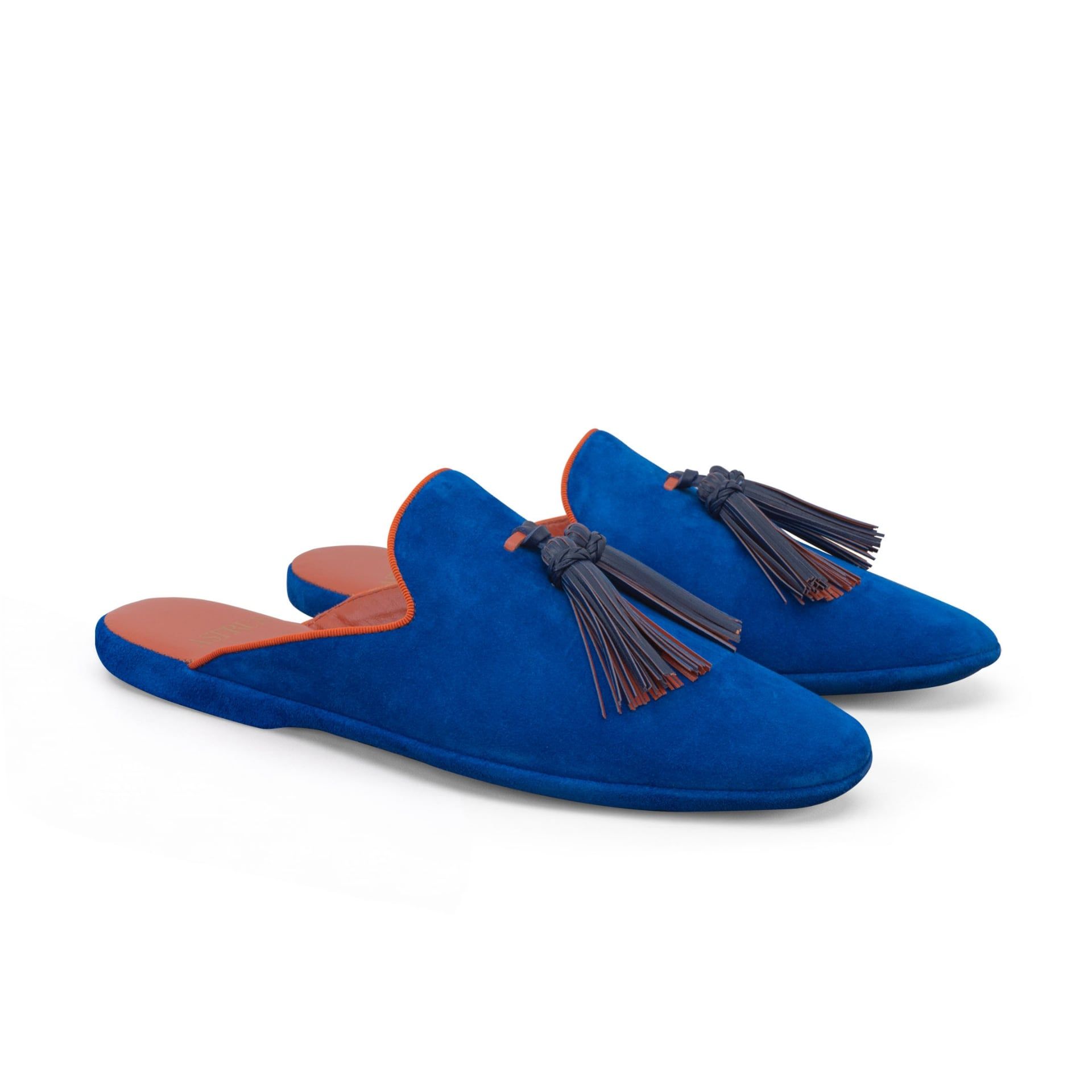 ASTRUA Creations Pantofola Slipper Aperta Babù Camoscio Blu Elettrico  32018