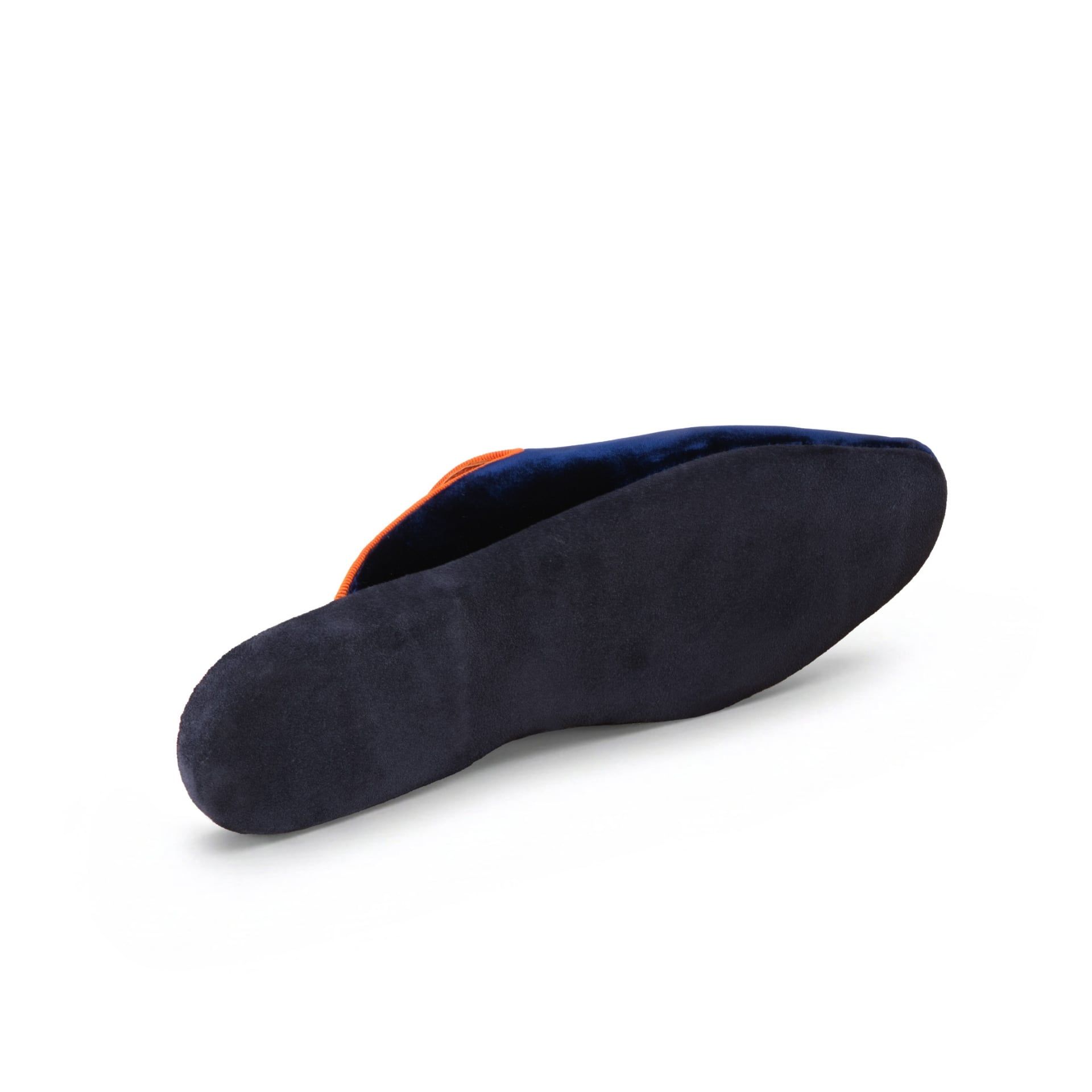 ASTRUA Creations Pantofola Slipper Aperta Babù Velluto Blu  32018