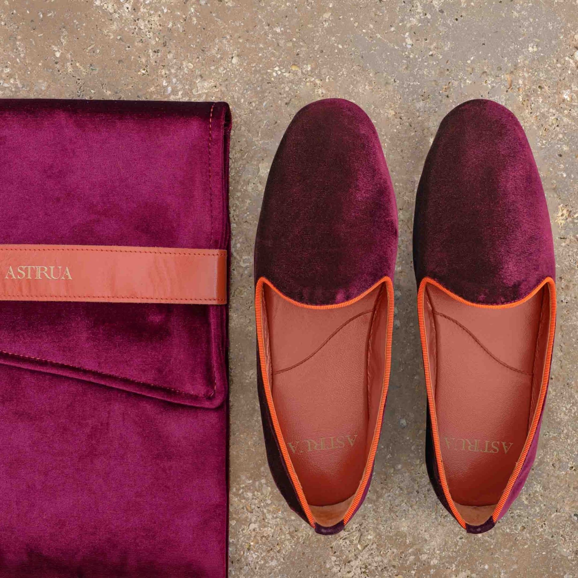ASTRUA Creations Pantofola Slipper Friulana Velluto Bordeaux  32034