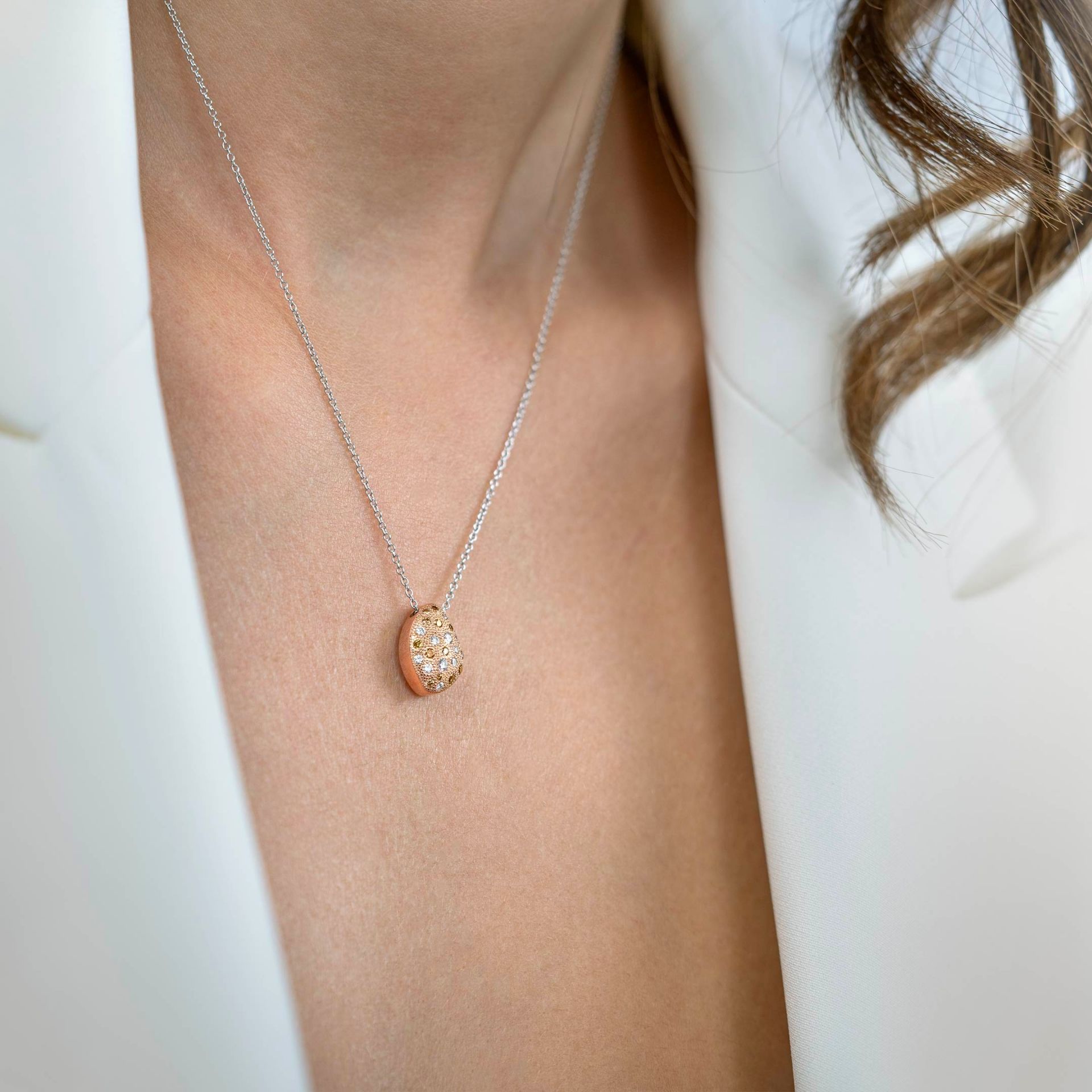 ASTRUA Ciondolo Mykonos, Oro Rosa, Diamanti MI95PDBD9.XS