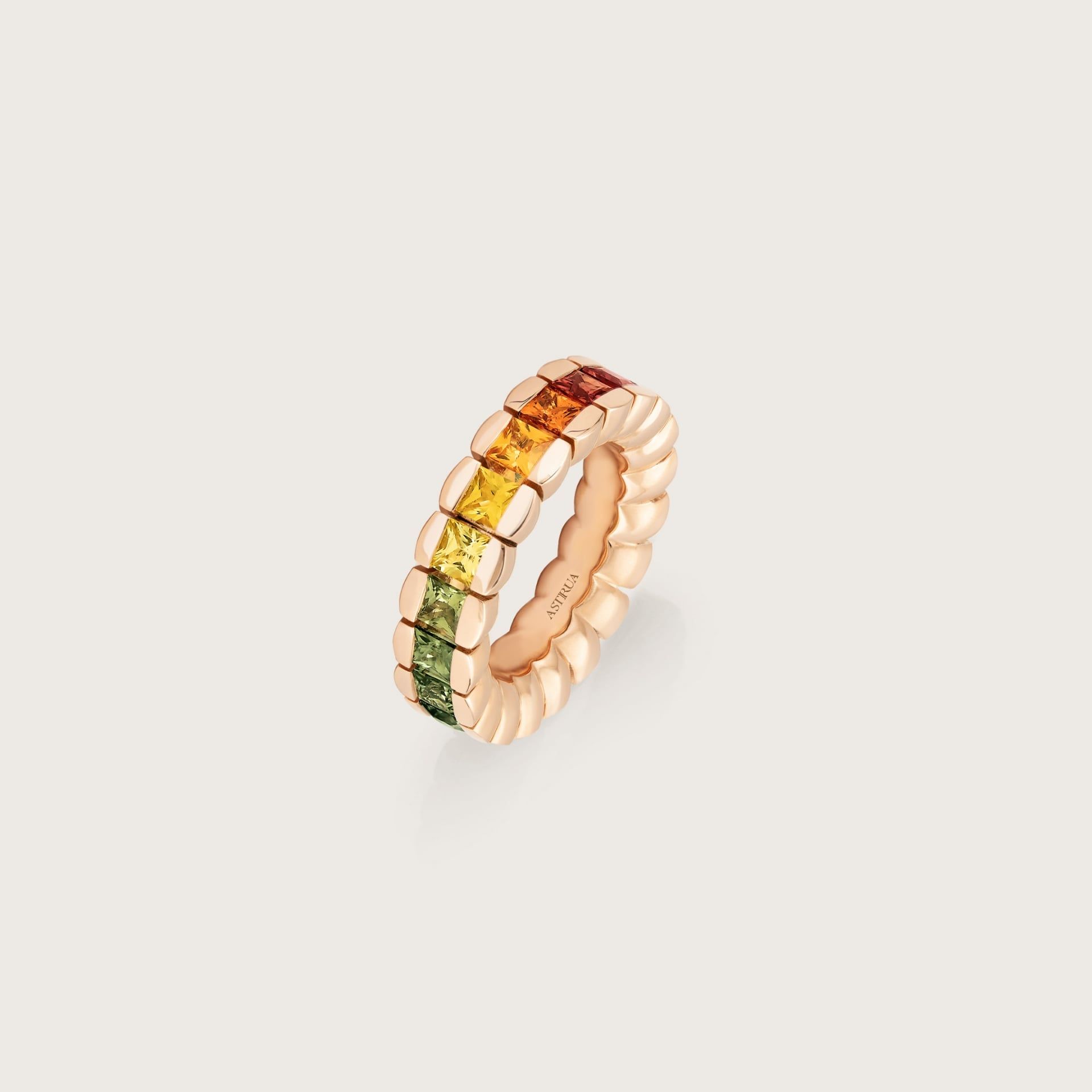 ASTRUA Anello Petali, Oro Rosa, Zaffiri PE19KT11P.3