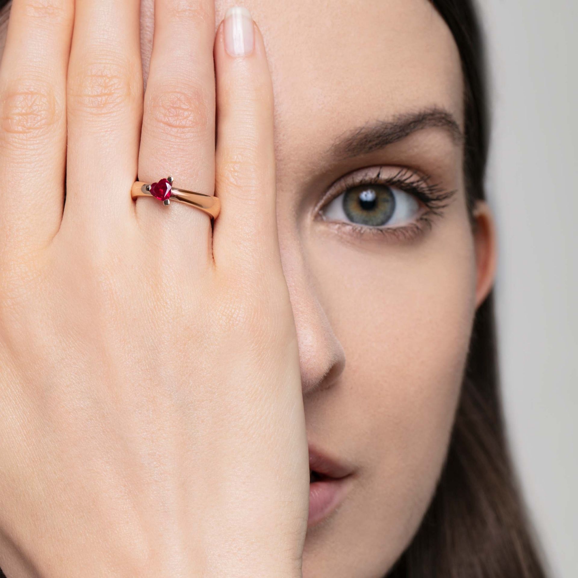 ASTRUA Anello Luce, Oro Rosa, Rubino L15CUR.3