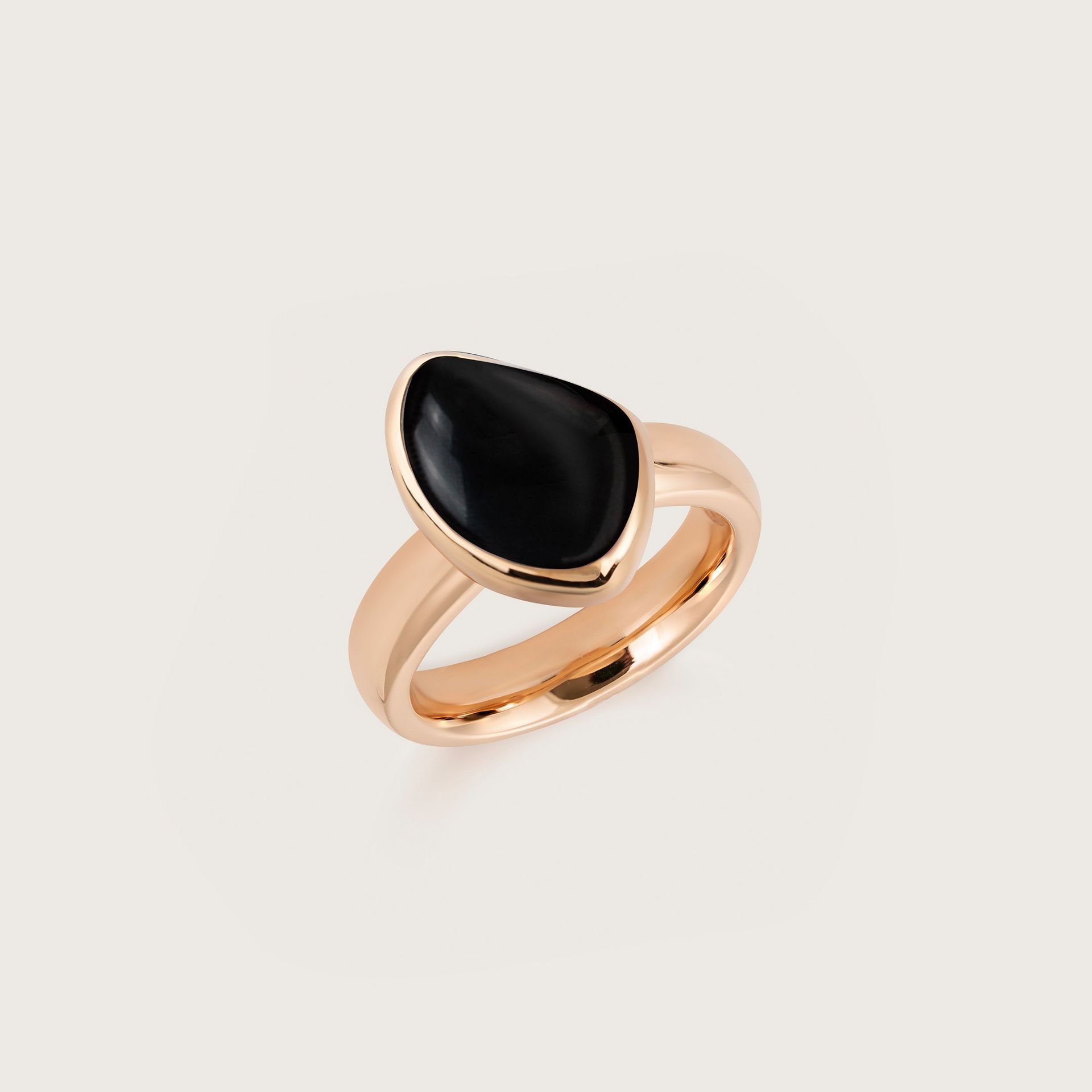 ASTRUA Anello Mykonos, Oro Rosa, Onice MI15CON.S