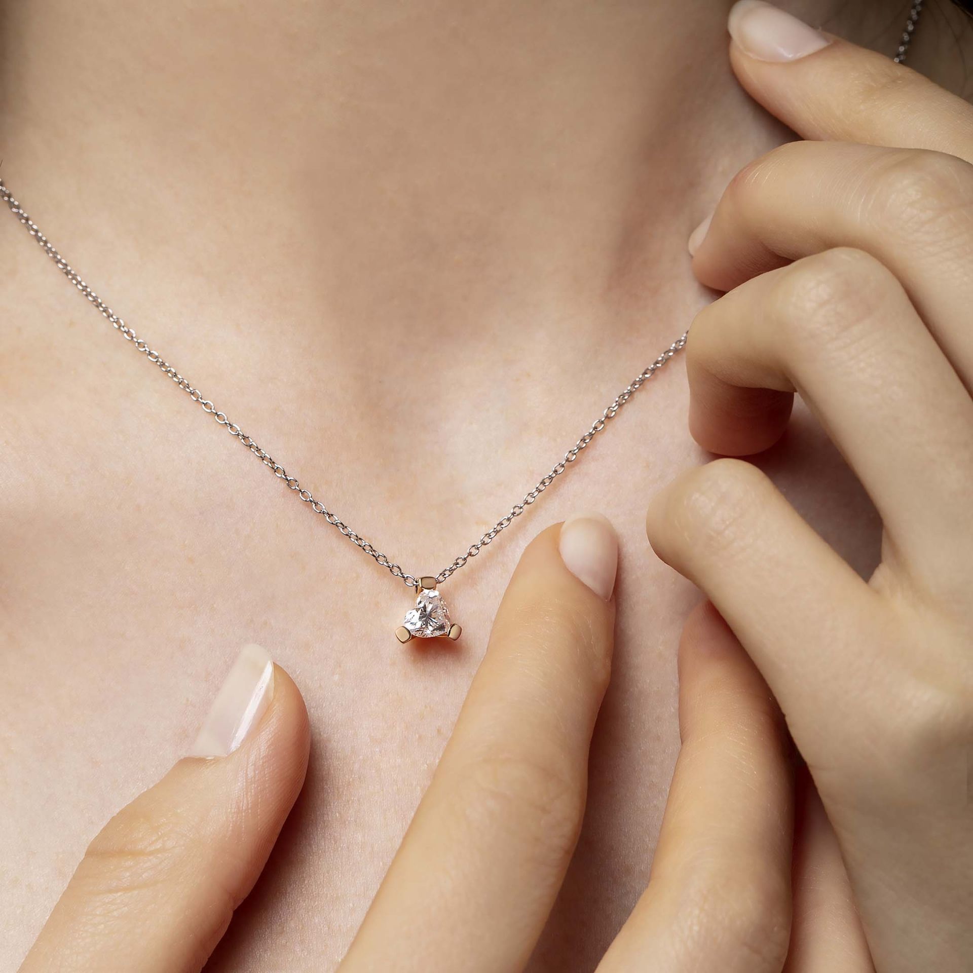 ASTRUA Ciondolo Luce, Oro Rosa, Diamante S95CUD.3