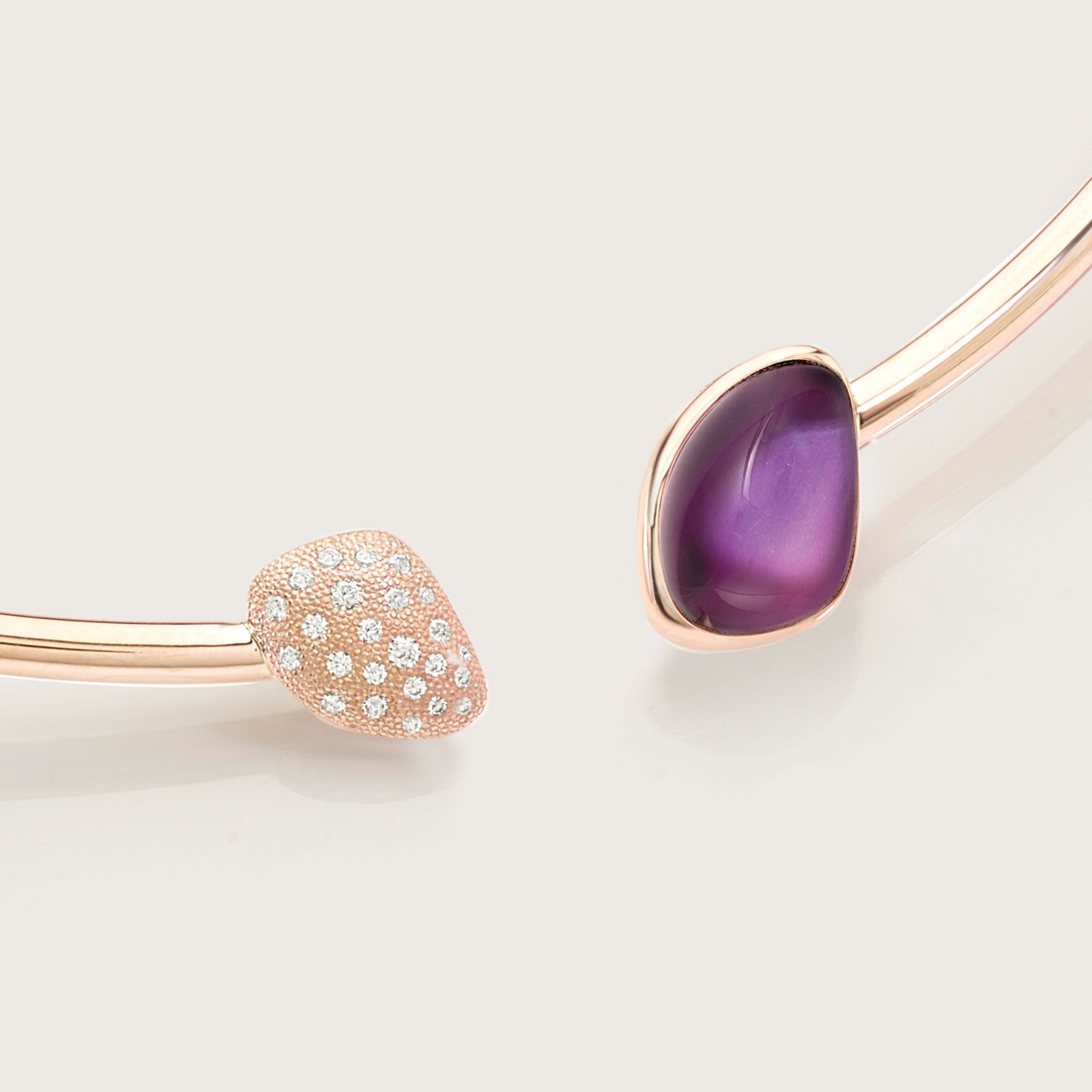 ASTRUA Collana Mykonos, Oro Rosa, Ametista, Diamanti MI6CN5PDCAM