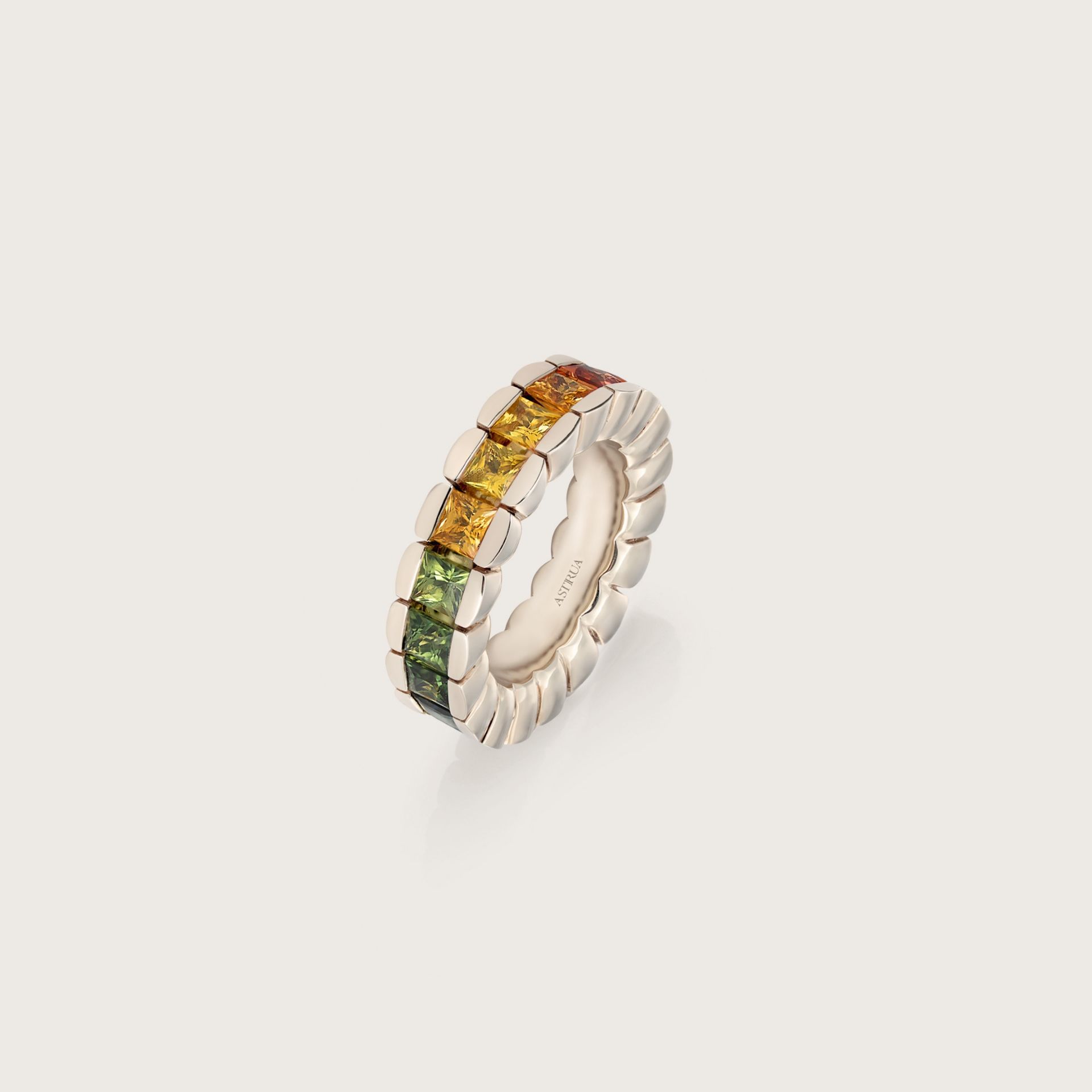 ASTRUA Anello Petali, Oro Bianco, Zaffiri PE199KT11P.3,5