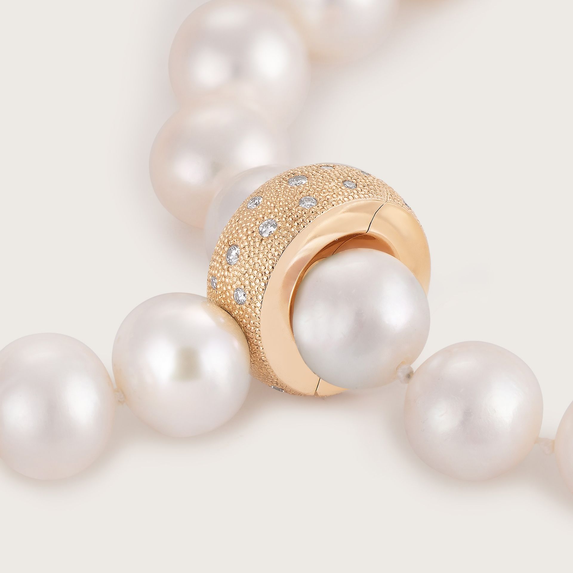 ASTRUA Collana Diva, Perle Akoya, Oro Rosa, Diamanti DI65MORPD-P3AK7-7,5