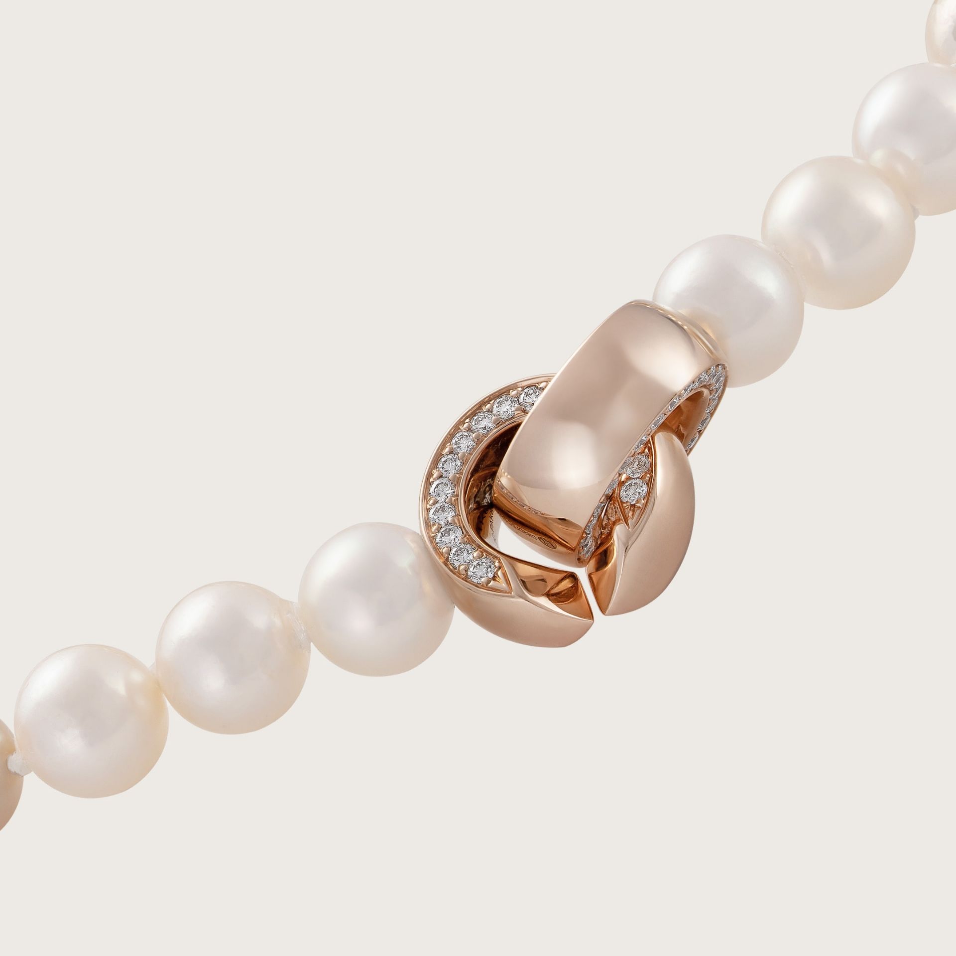 ASTRUA Collana Diva, Perle Akoya, Oro Rosa, Diamanti DI65DL2C-PAK8-8,5