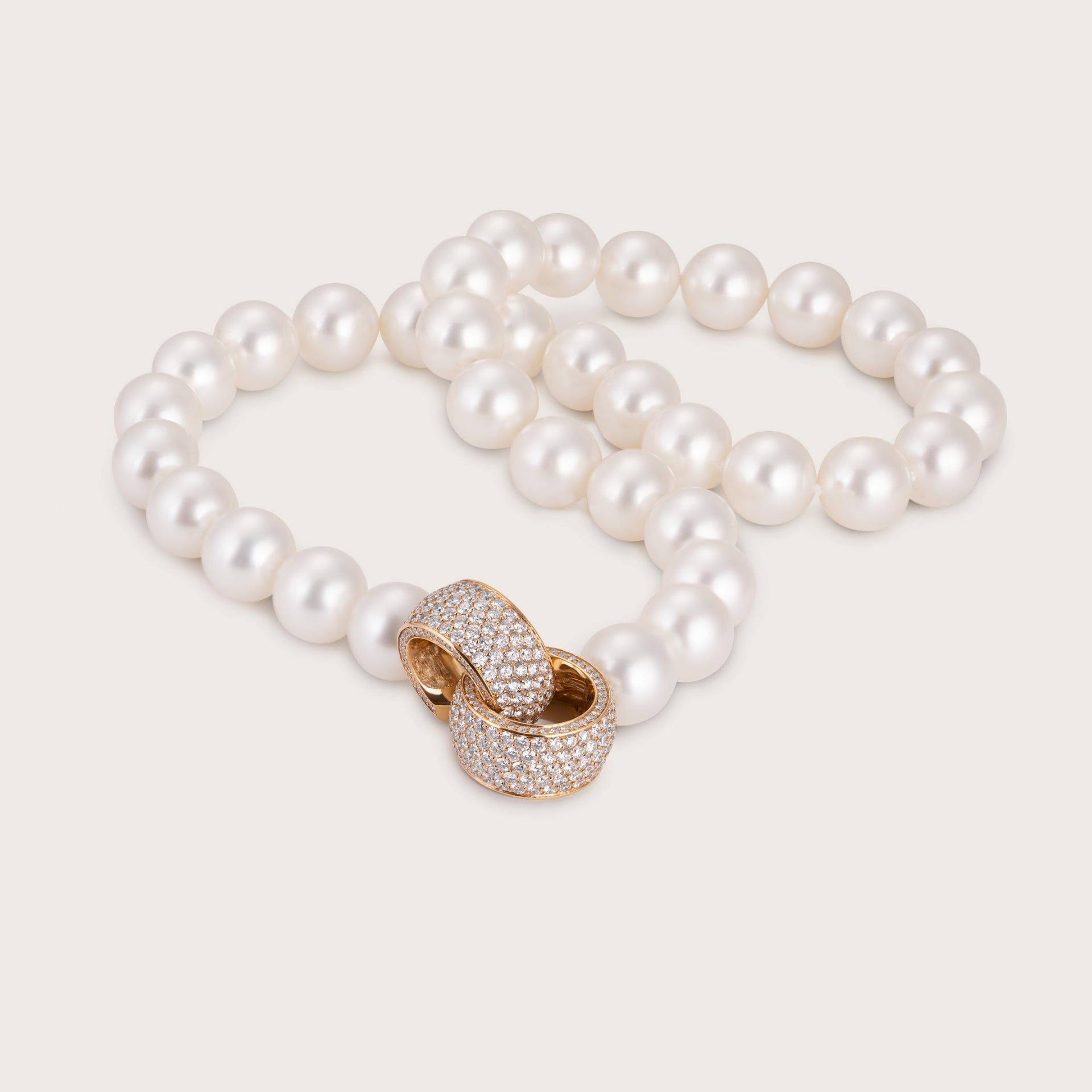ASTRUA Collana Diva, Perle Australiane, Oro Rosa, Diamanti 1559DLPD.10