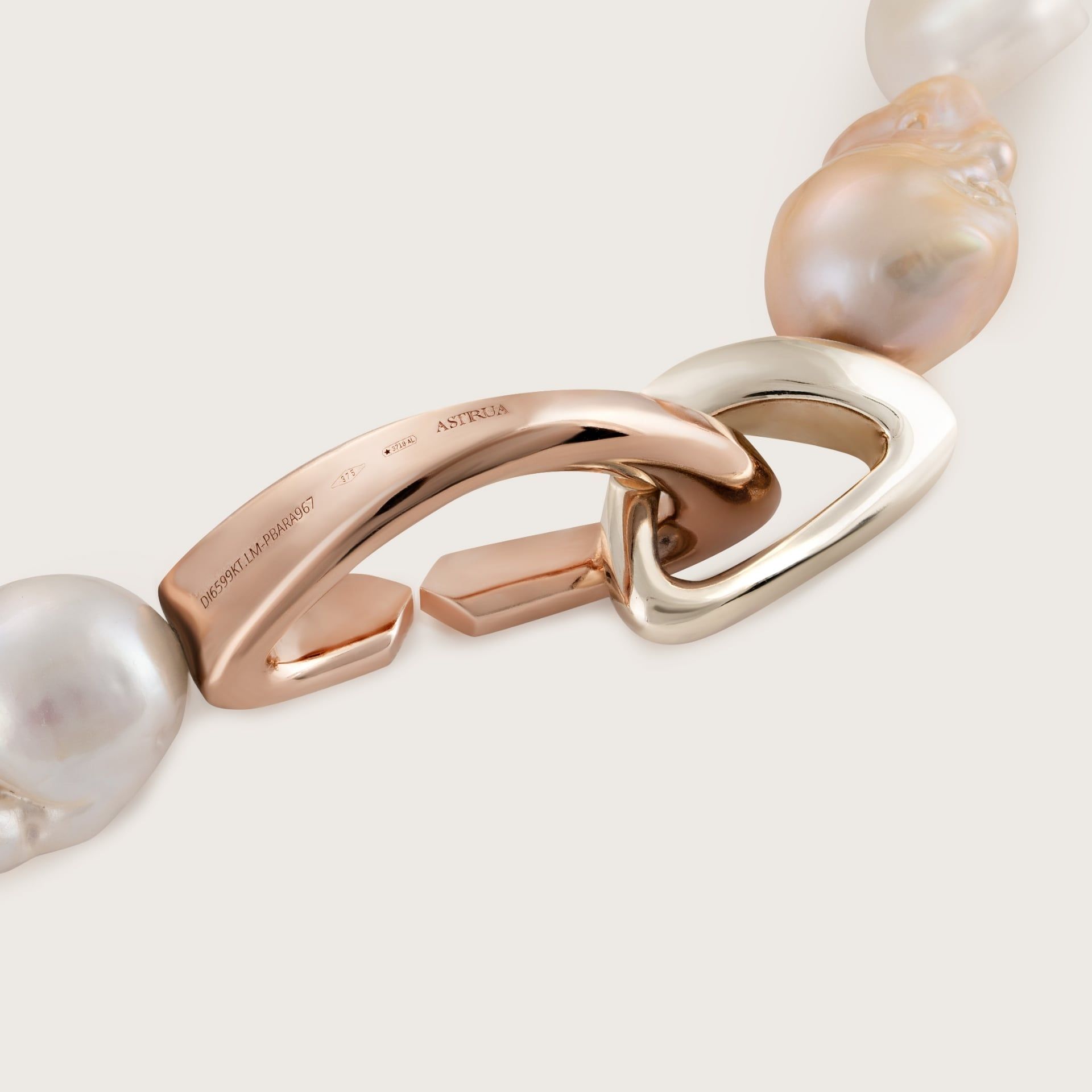 ASTRUA Collana Diva, Perle Barocche, Oro Rosa e Oro Bianco DI6599KT.LM-PBAR