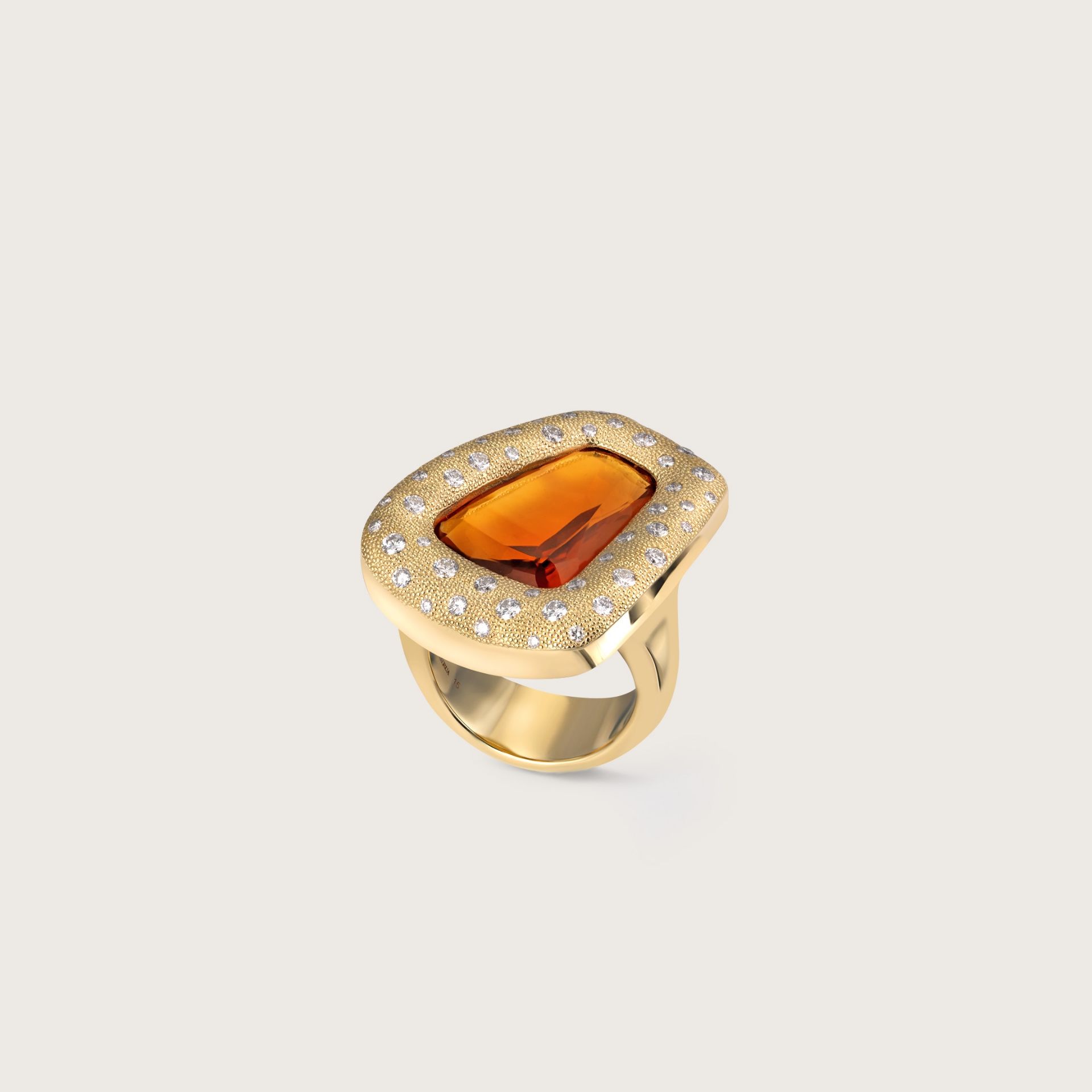 ASTRUA Anello Americana, Oro Giallo, Diamanti, Citrino AM189KTPDCITM