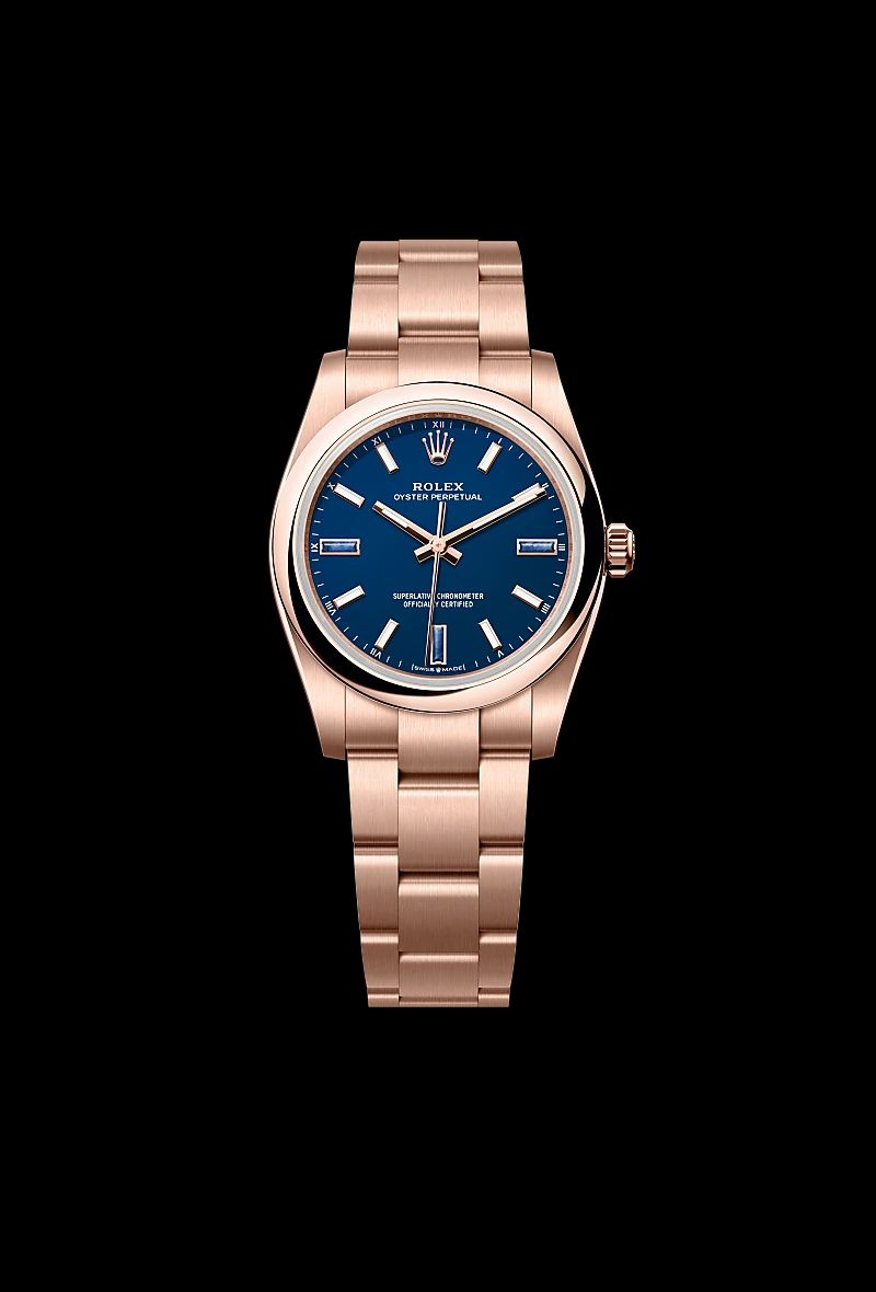 Rolex Oyster Perpetual 34 in Oystersteelcon “Butterfly mother-of-pearl pavé”, lunetta Domed, bracciale Oystersteel