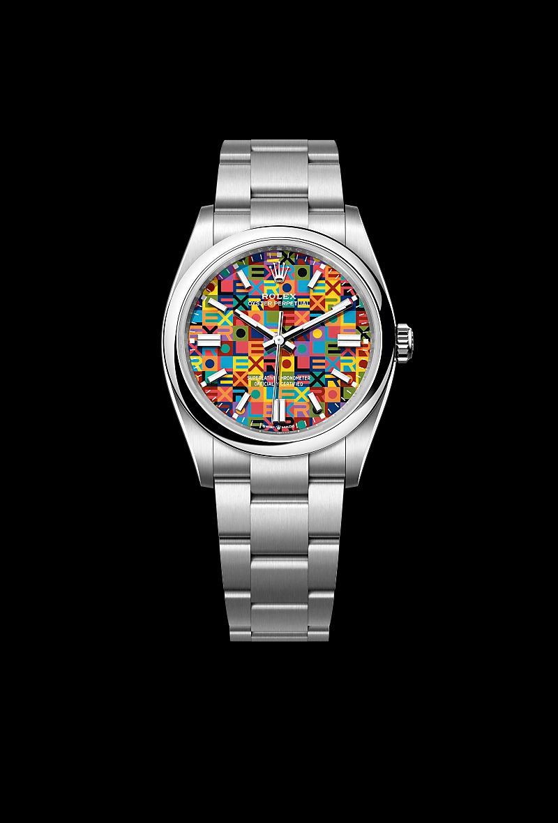 Rolex Oyster Perpetual 36 in Acciaio Oystersteelcon “Pavé madreperla farfalle”, lunetta Bombata, bracciale Acciaio Oystersteel