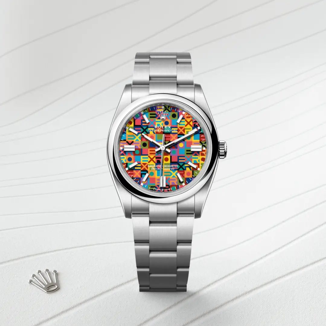 Rolex Oyster Perpetual 36 in Acciaio Oystersteelcon “Pavé madreperla farfalle”, lunetta Bombata, bracciale Acciaio Oystersteel