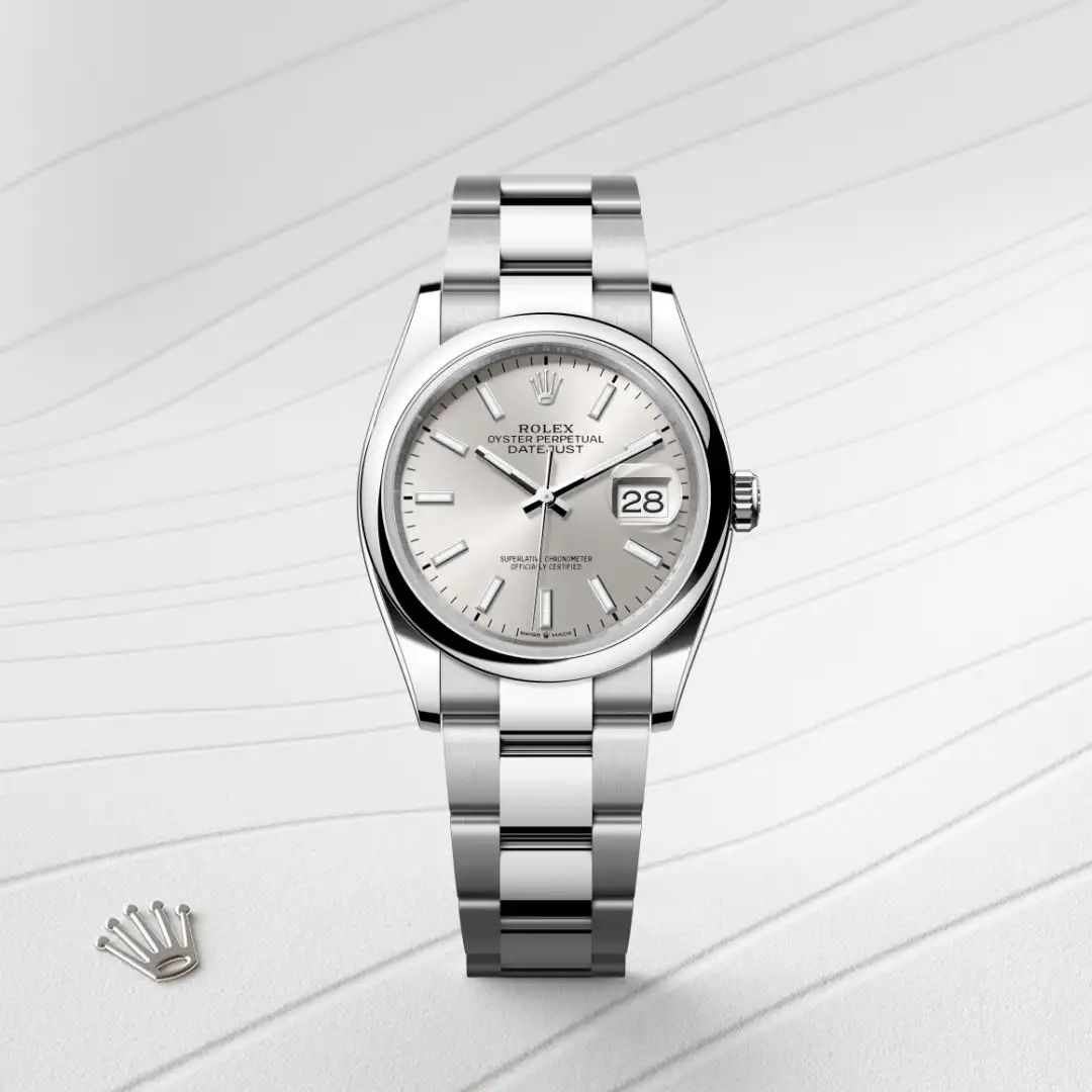 Rolex Datejust 36 in Oystersteelcon “Butterfly mother-of-pearl pavé”, lunetta Domed, bracciale Oystersteel